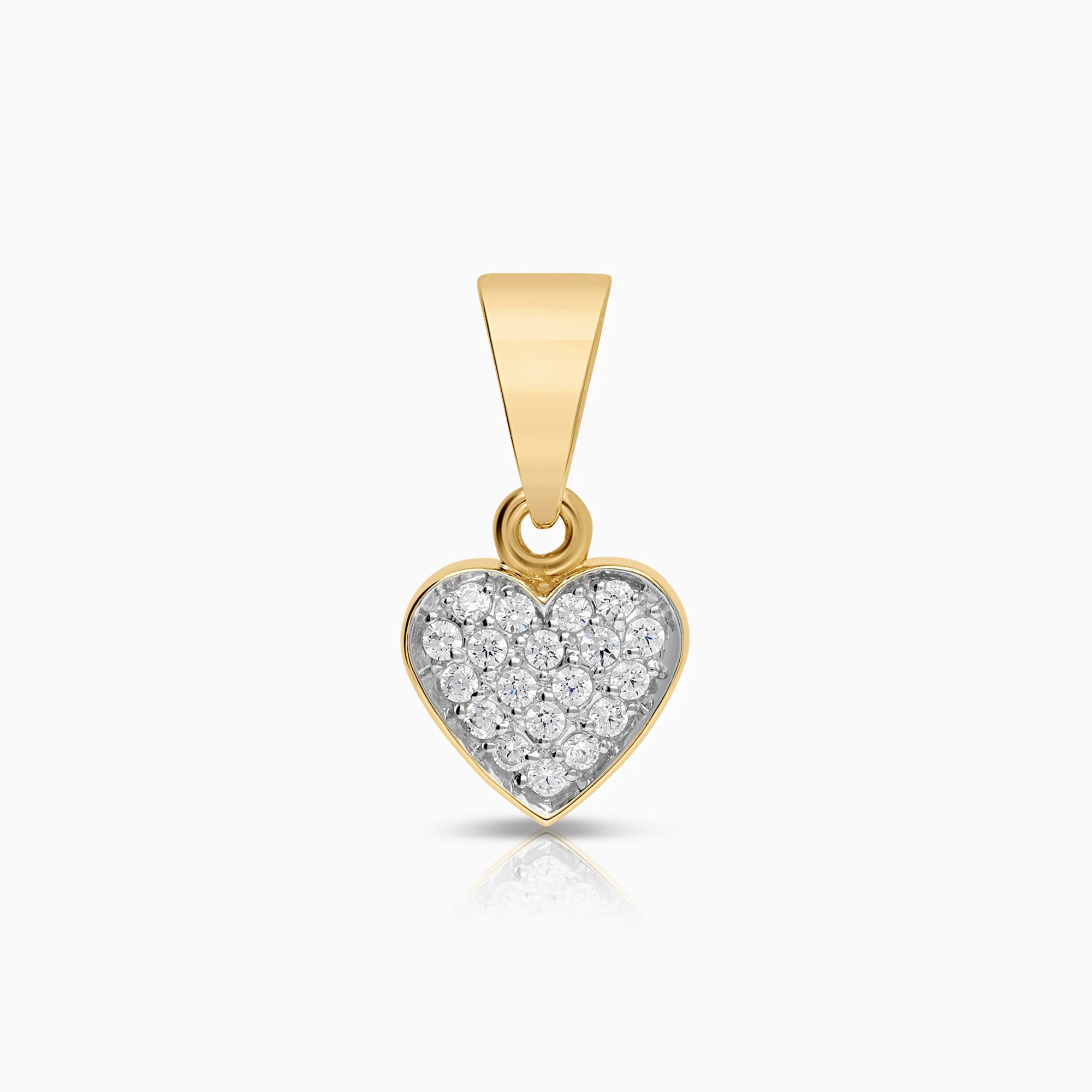 Heart pendant cubic zirconia 1.05g 14K gold