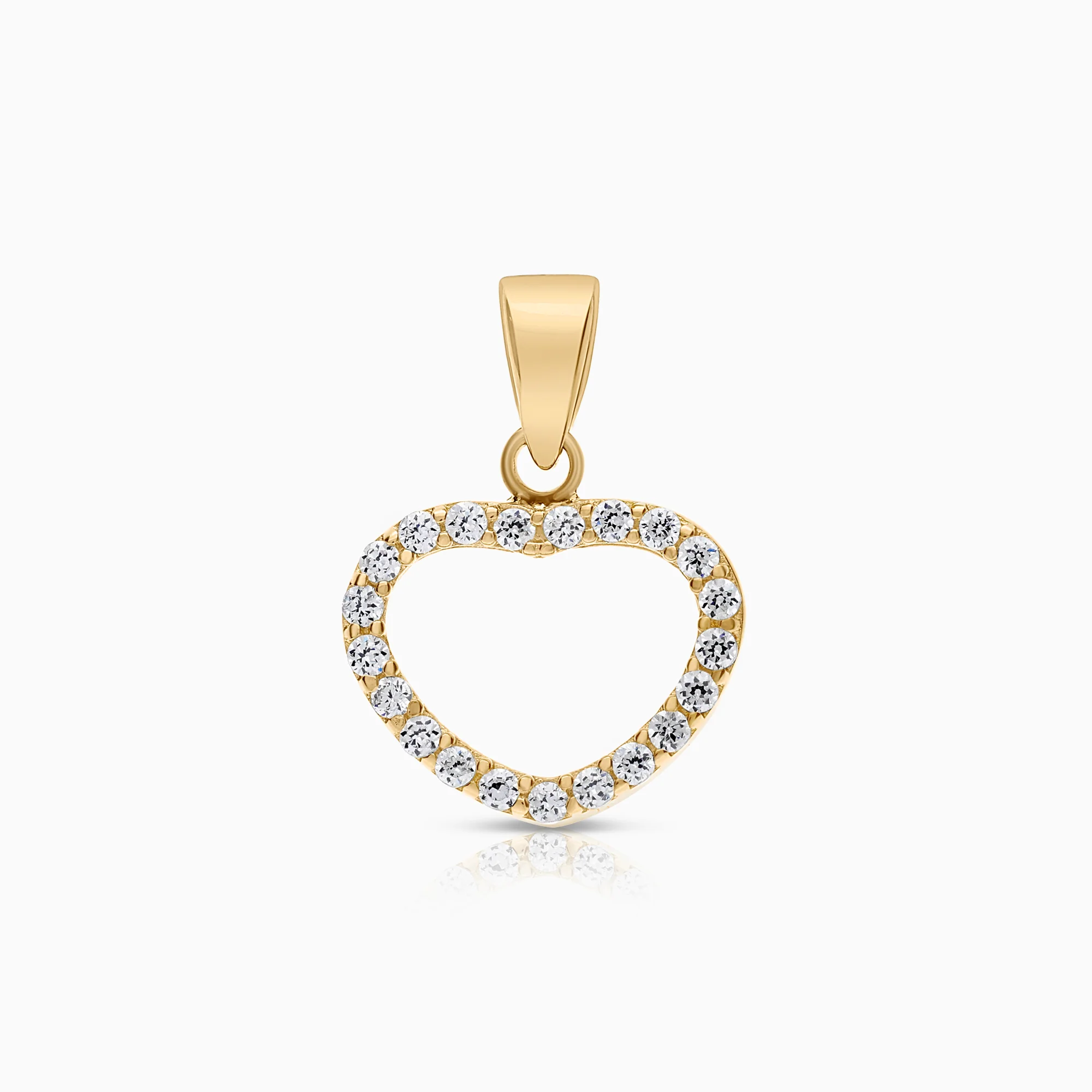 Pendant heart cubic zirconia 1.26g 18K gold.