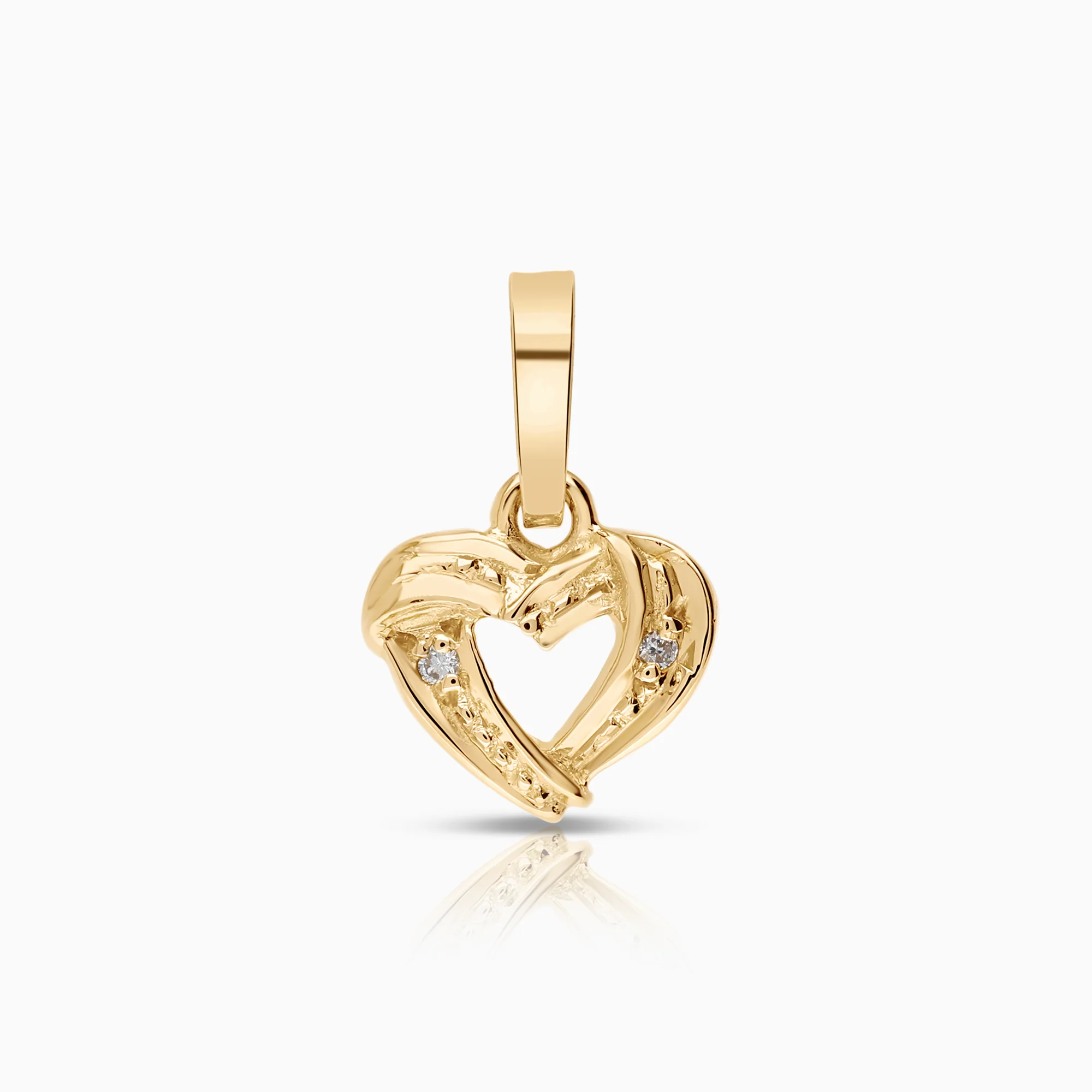 Heart pendant with diamonds 0.01ct 18K gold
