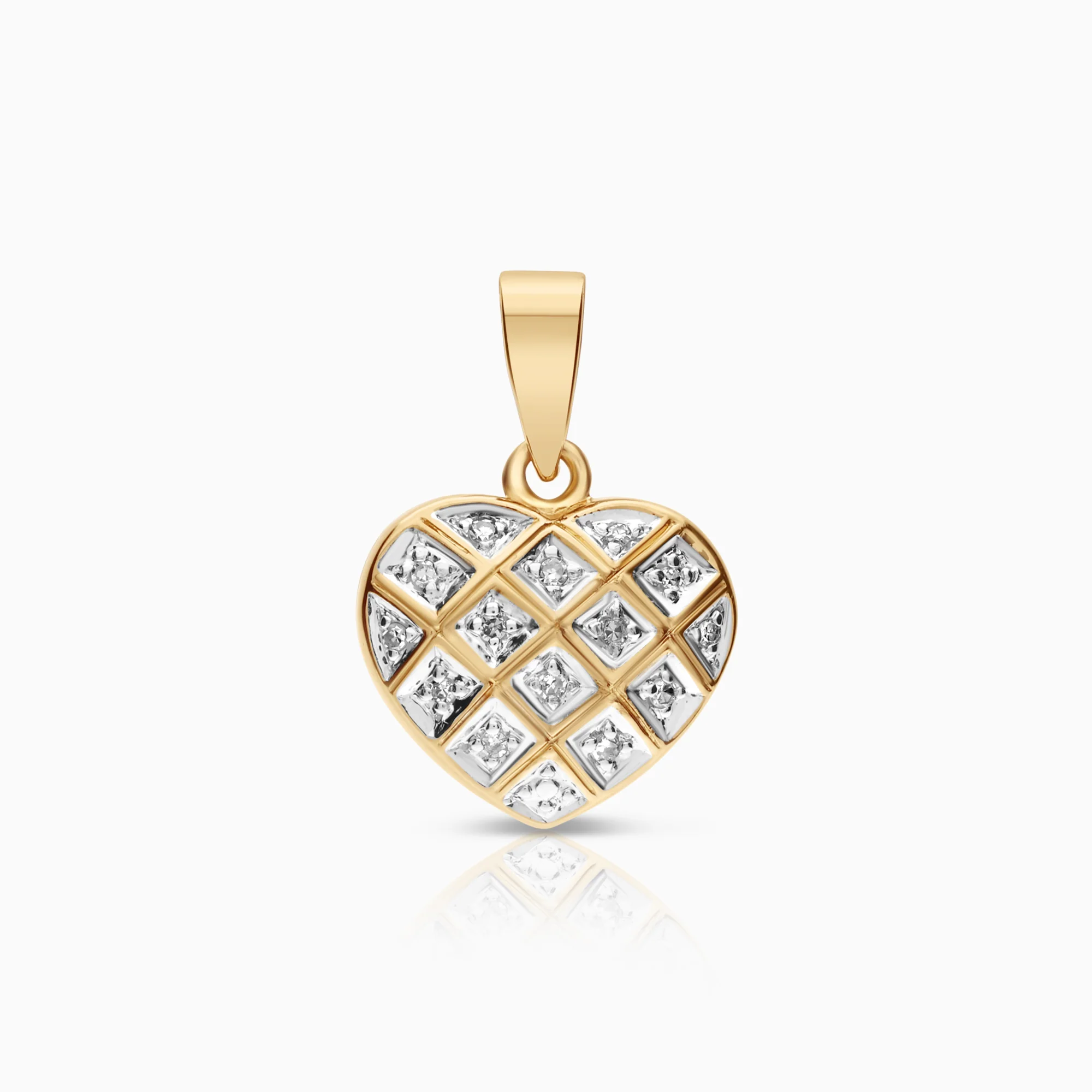 Heart pendant with diamonds 0.07ct 18K gold