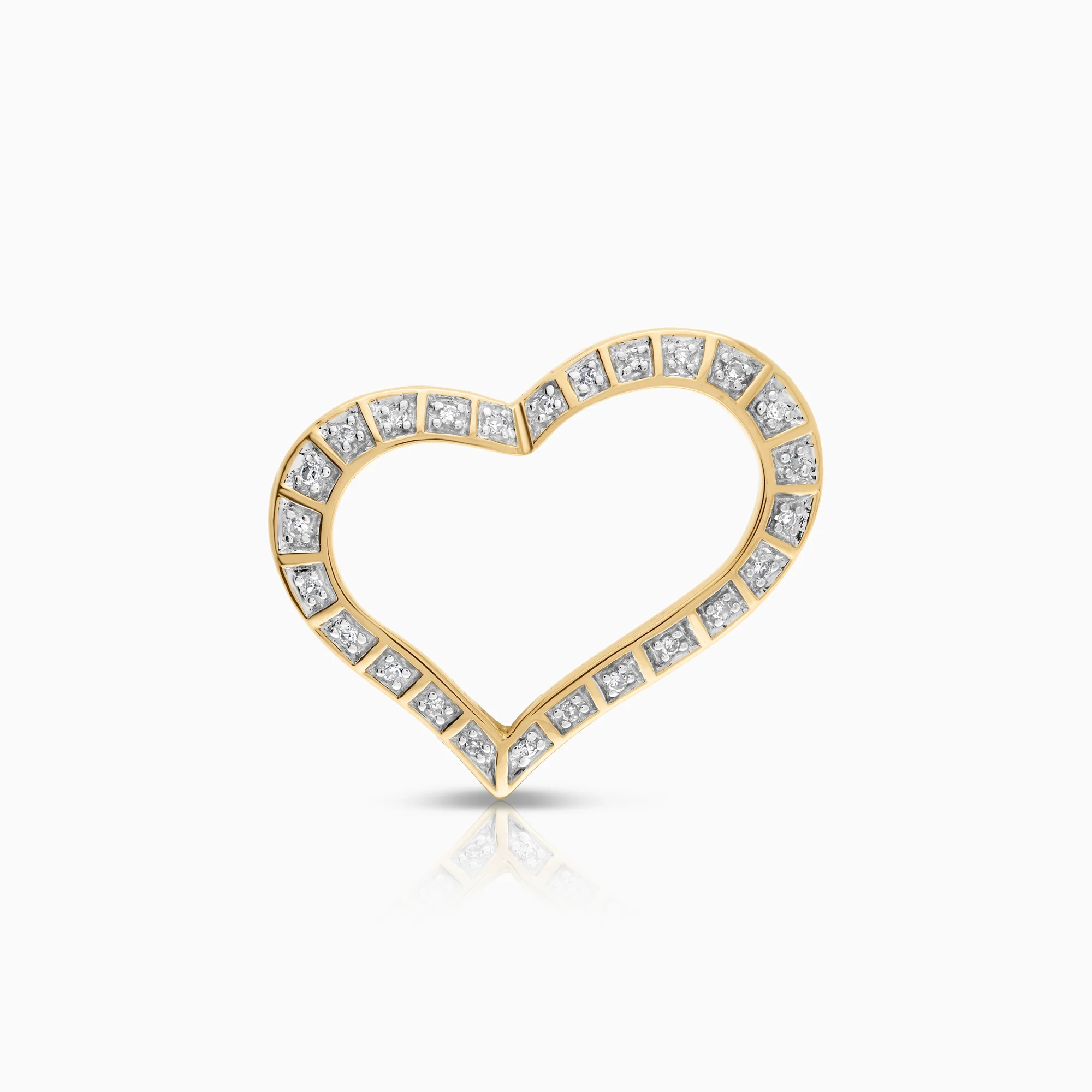 Heart Pendant with Diamonds 0.13ct 18K Gold