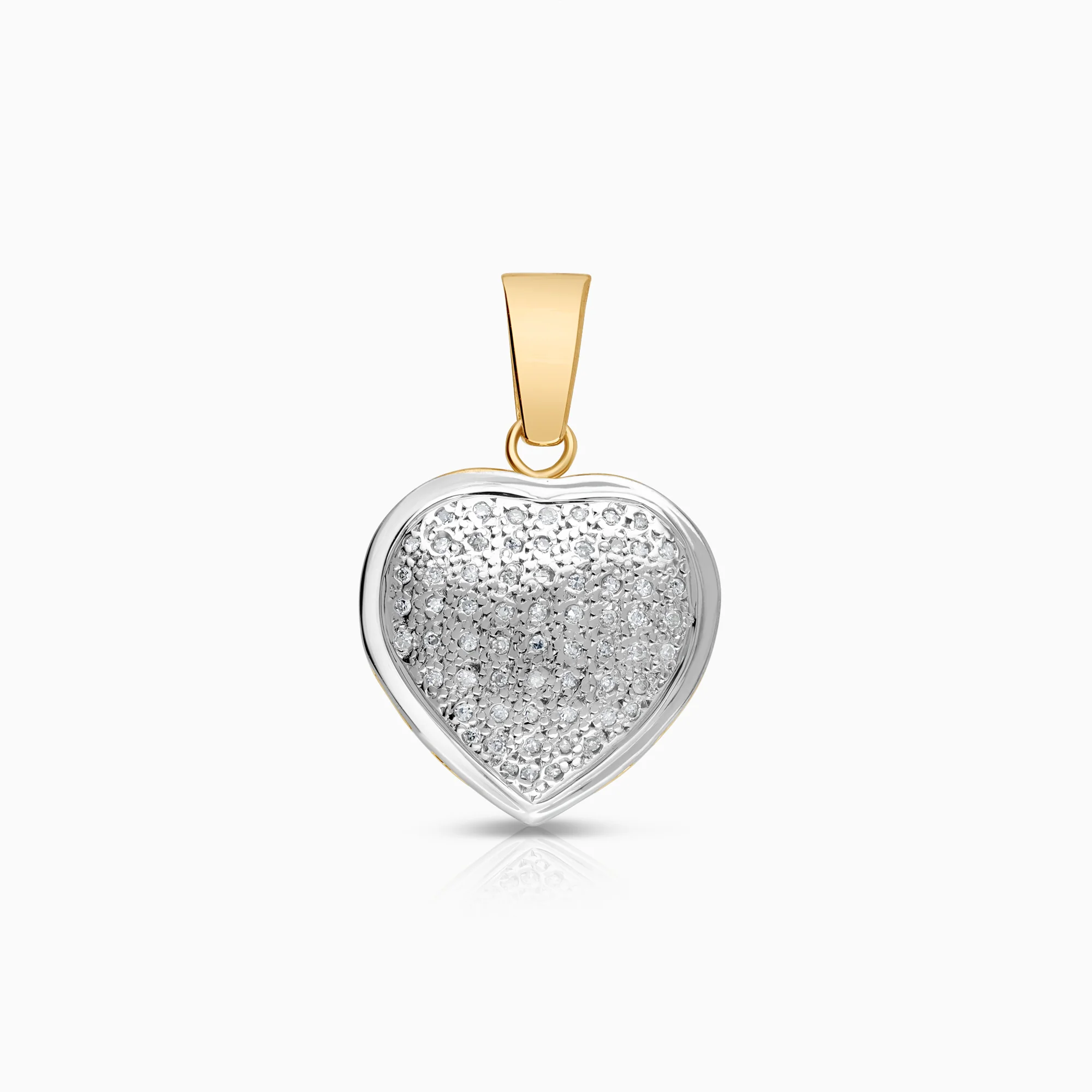 Heart pendant diamonds 0.25ct 18K gold