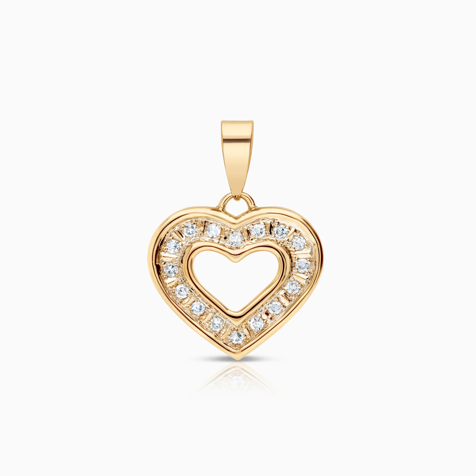 Heart pendant 0.12ct 18K gold