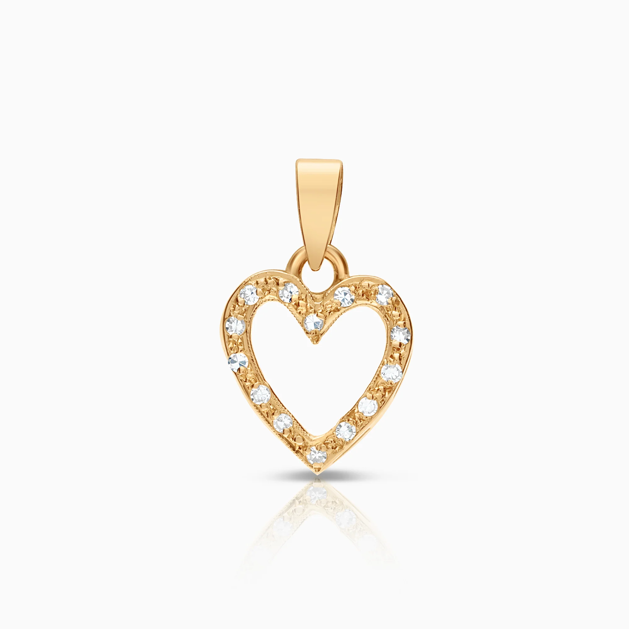 Heart pendant 0.14ct 18K gold