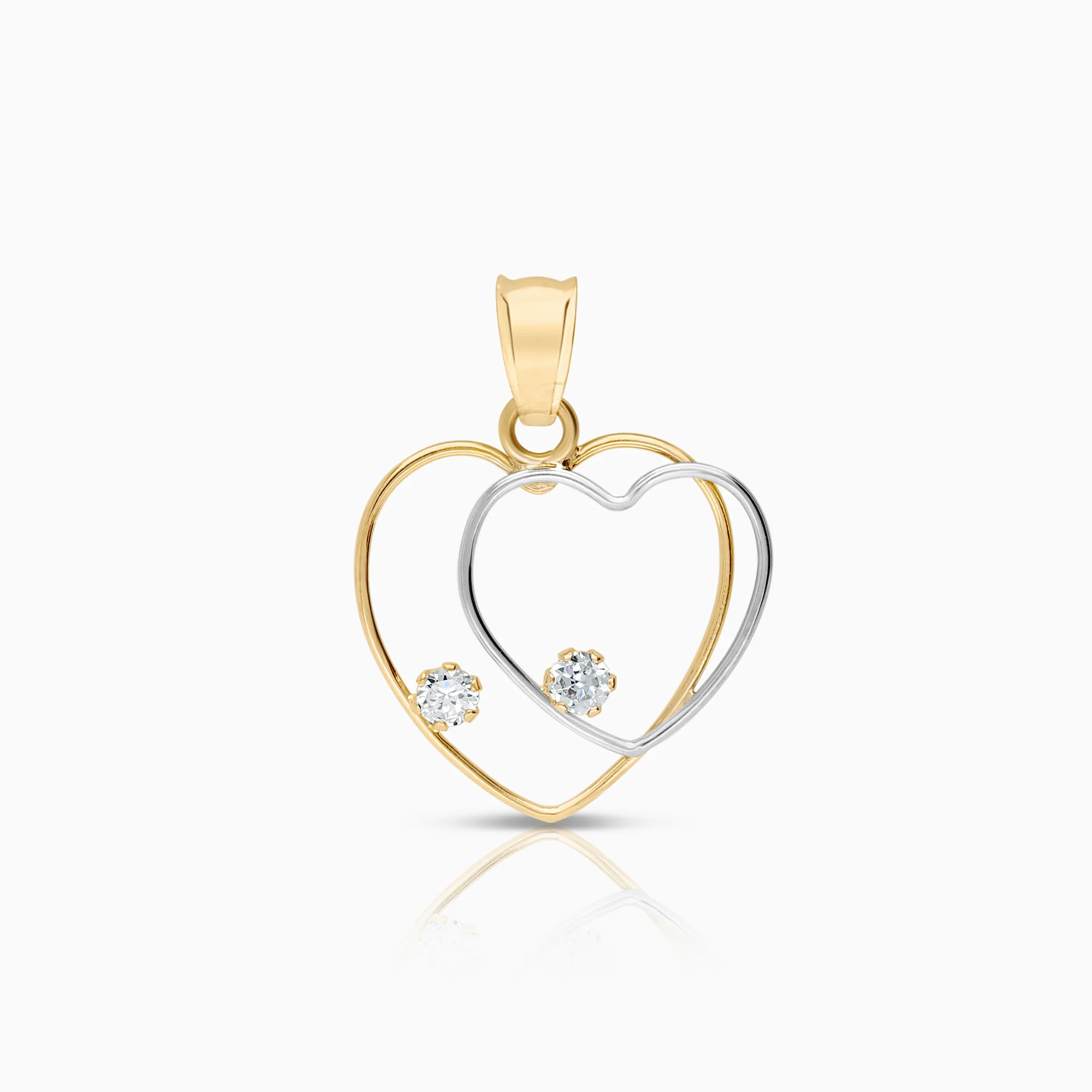 Solid heart pendant 0.38g 18K gold