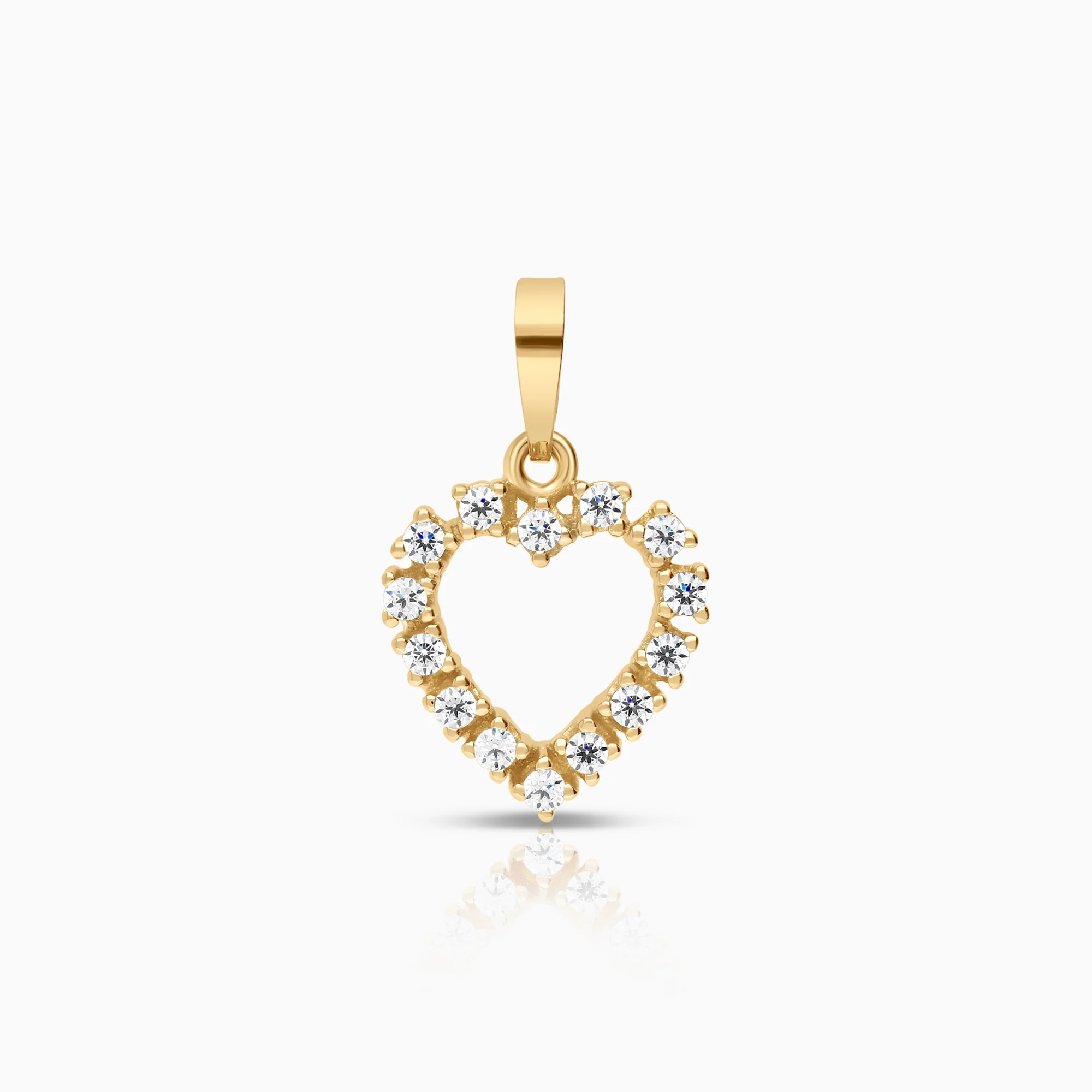 Heart pendant with cubic zirconia 1.37g 18K gold
