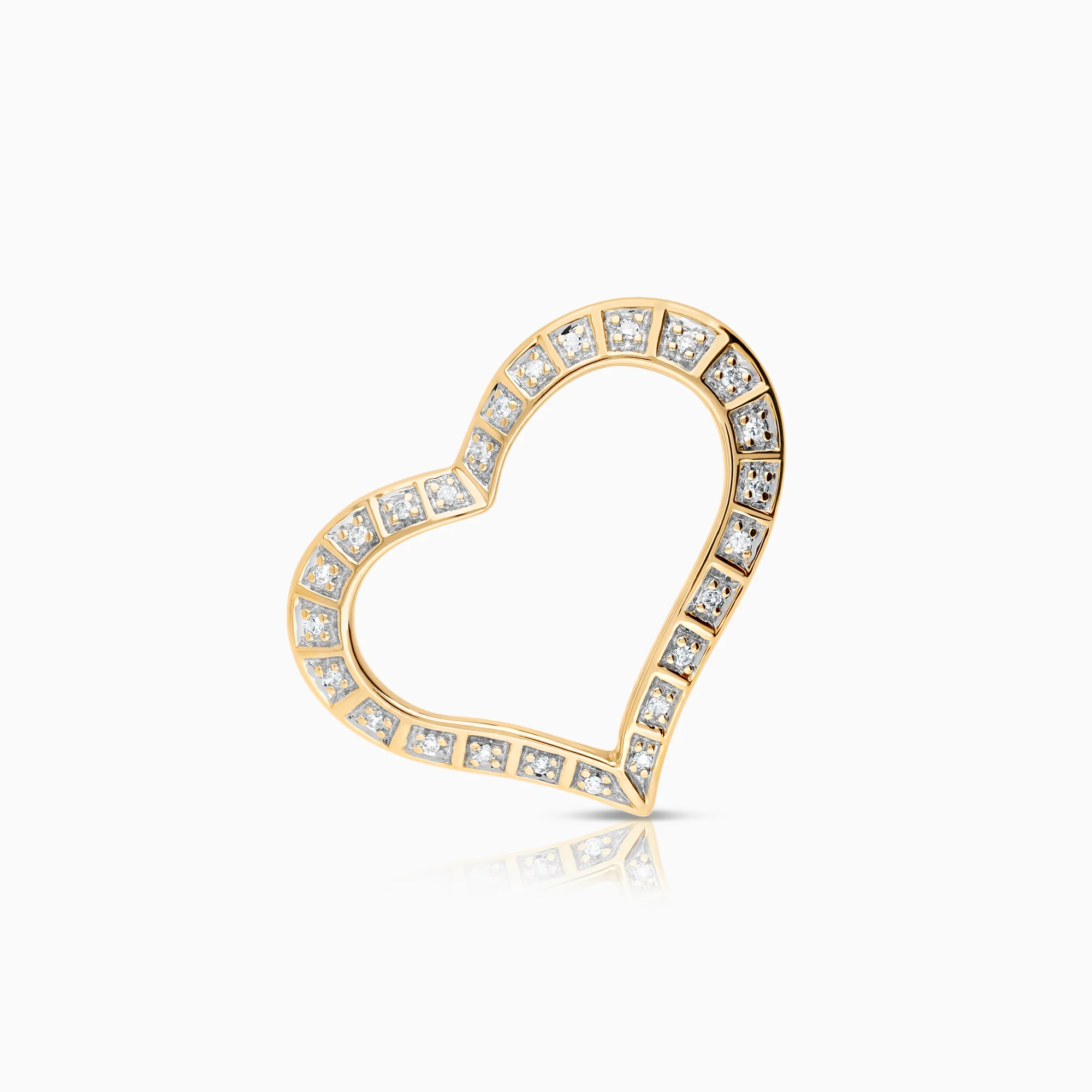 Diamond heart pendant solid 0.12ct 18K gold