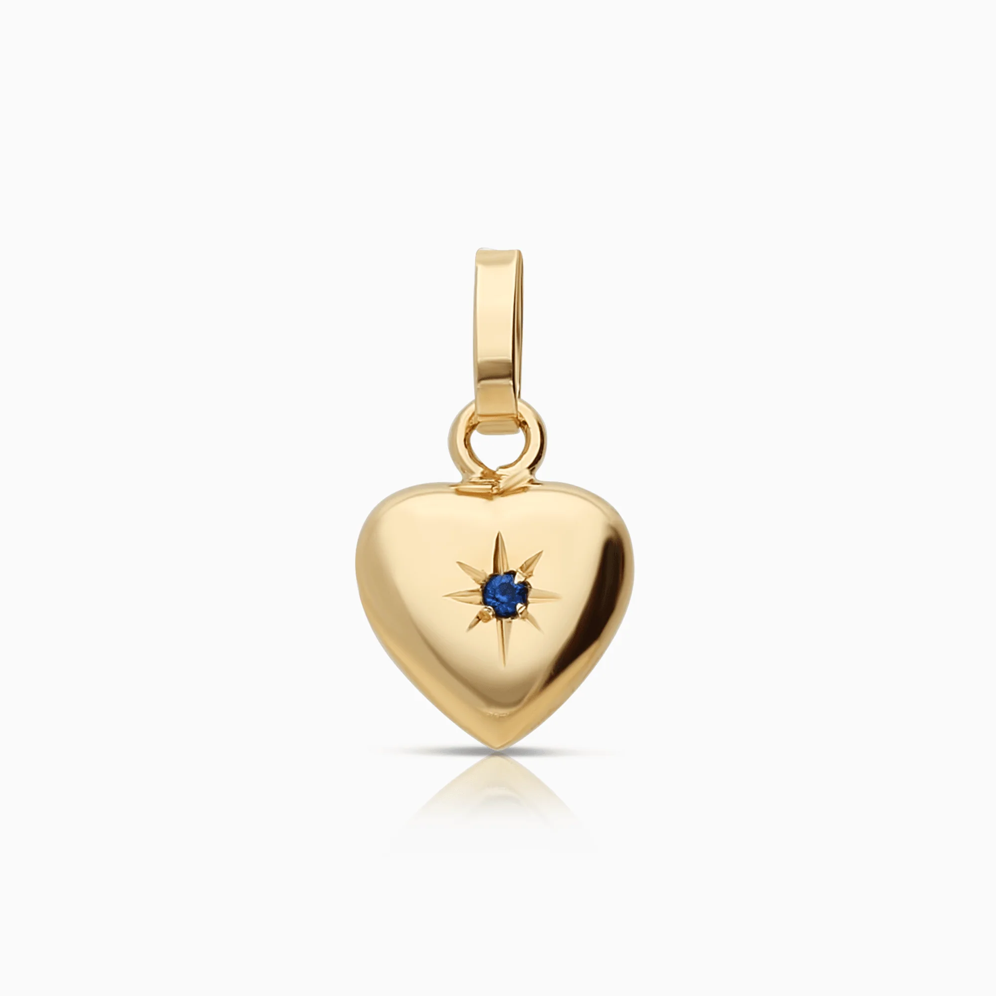 Heart pendant with blue stone 0.52g 18K gold
