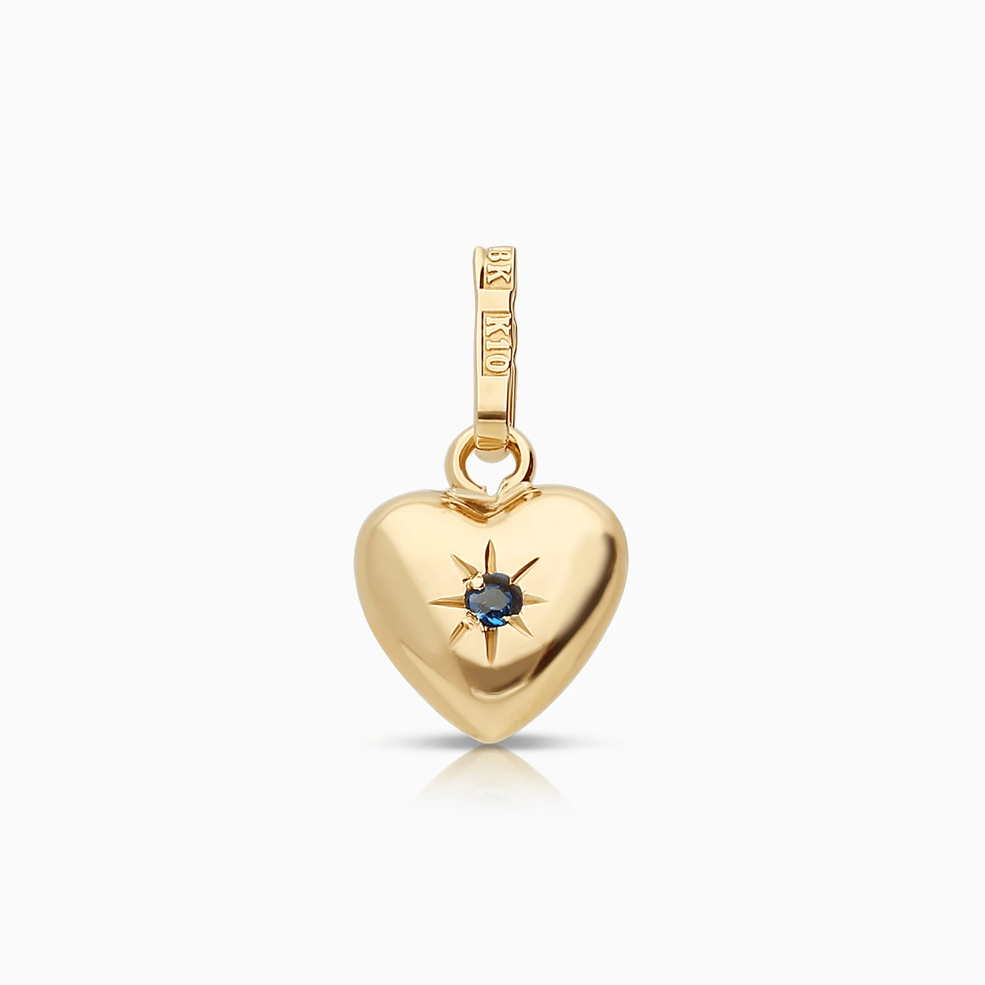 Heart pendant with blue stone 0.68g 18K gold