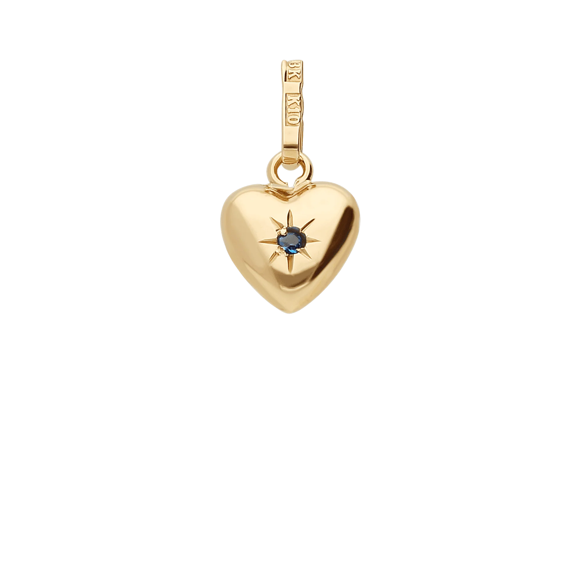 Heart pendant with blue stone 0.68g 18K gold - Image 2