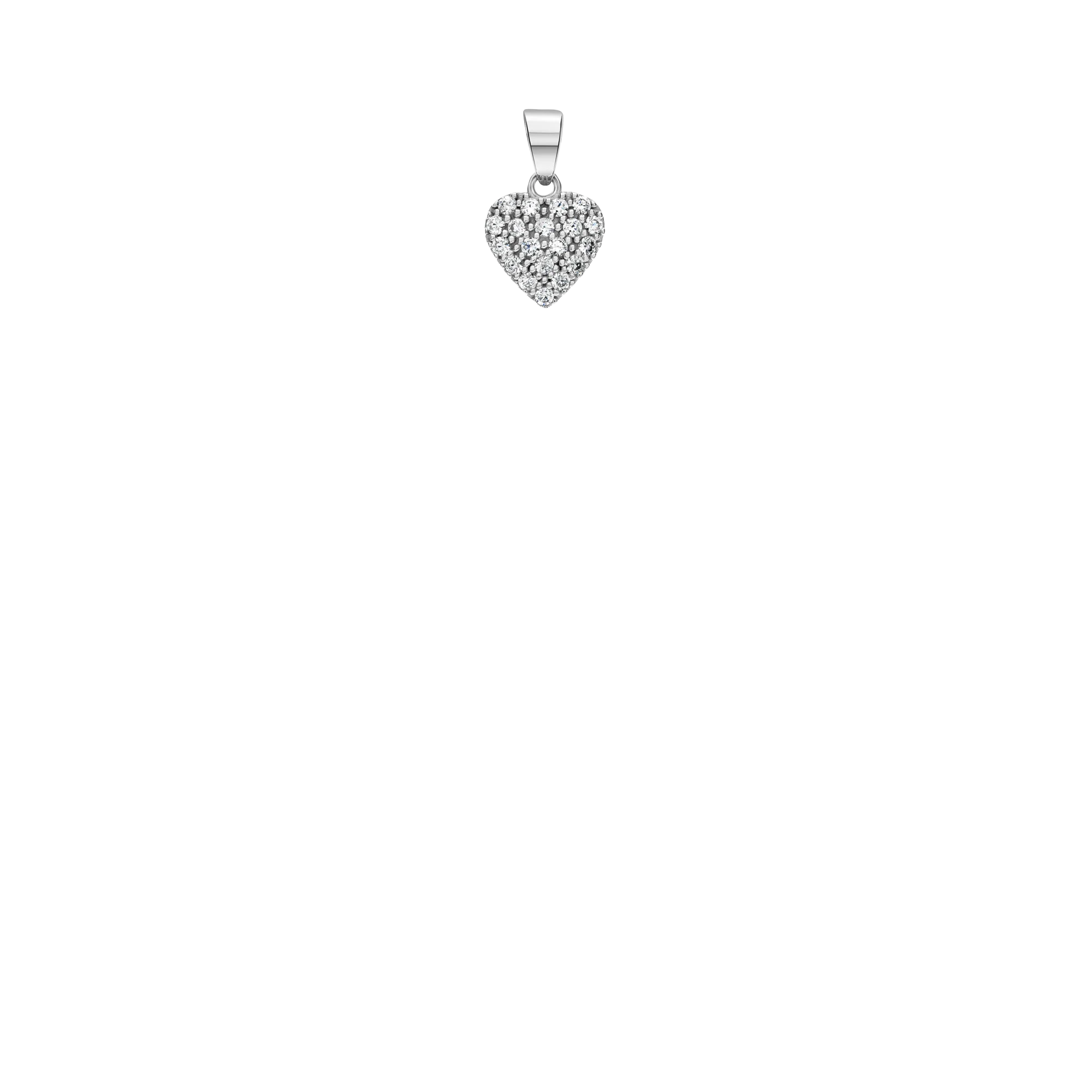 Heart Pendant with Cubic 1.44g 18K White Gold - Image 2