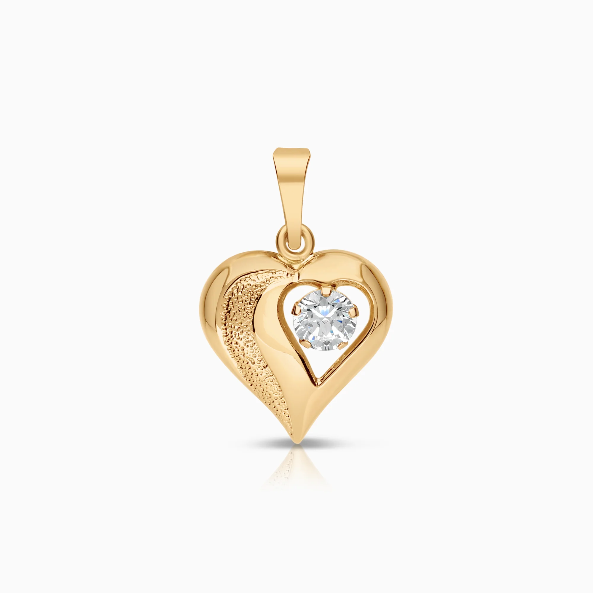 Heart pendant with cubic zirconia 0.53g 18K gold