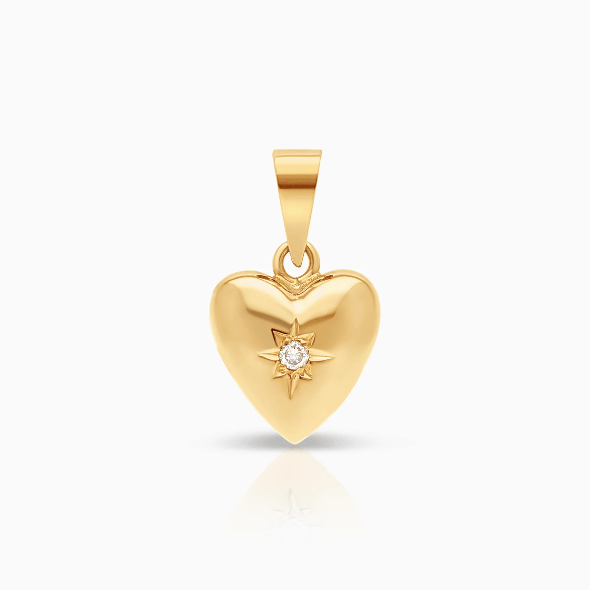 Pendant heart with diamond 0.02ct 18K gold