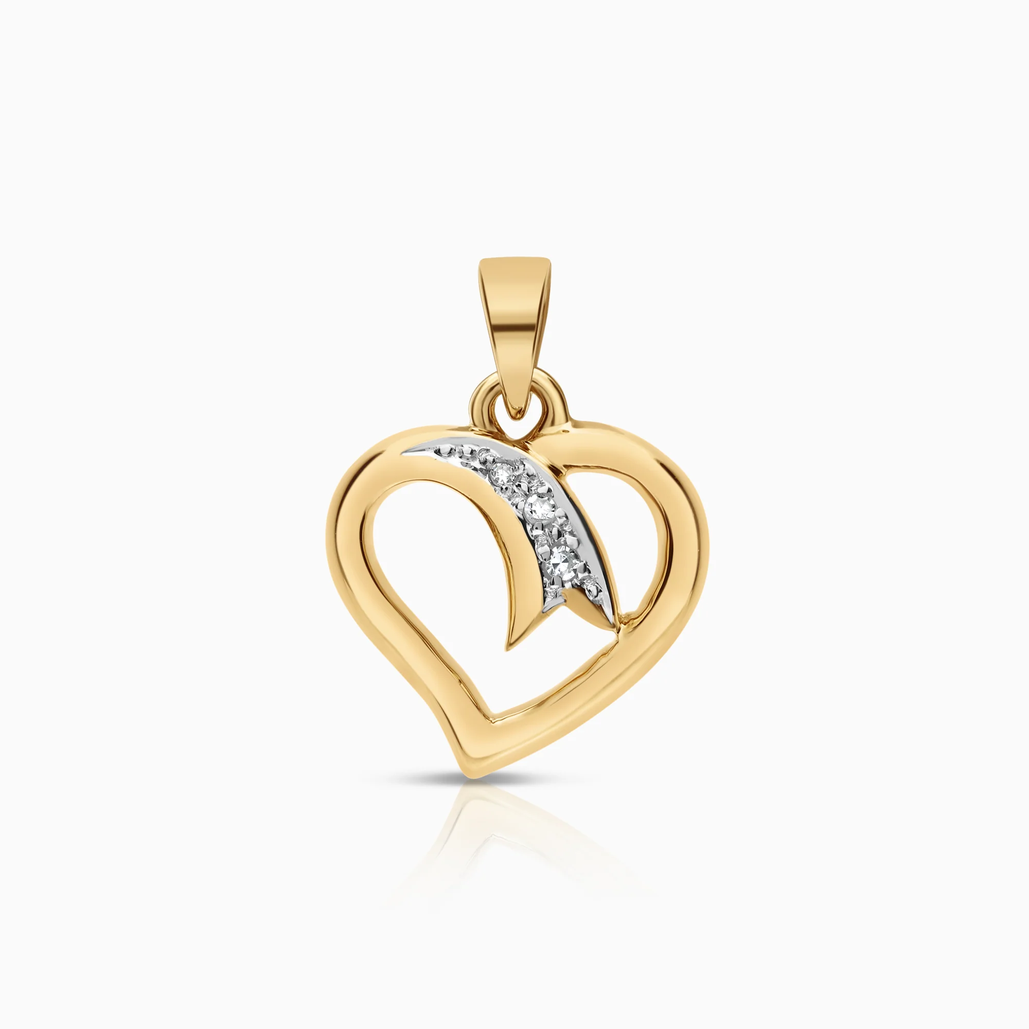 Heart pendant with diamonds 0.025 ct 18K gold