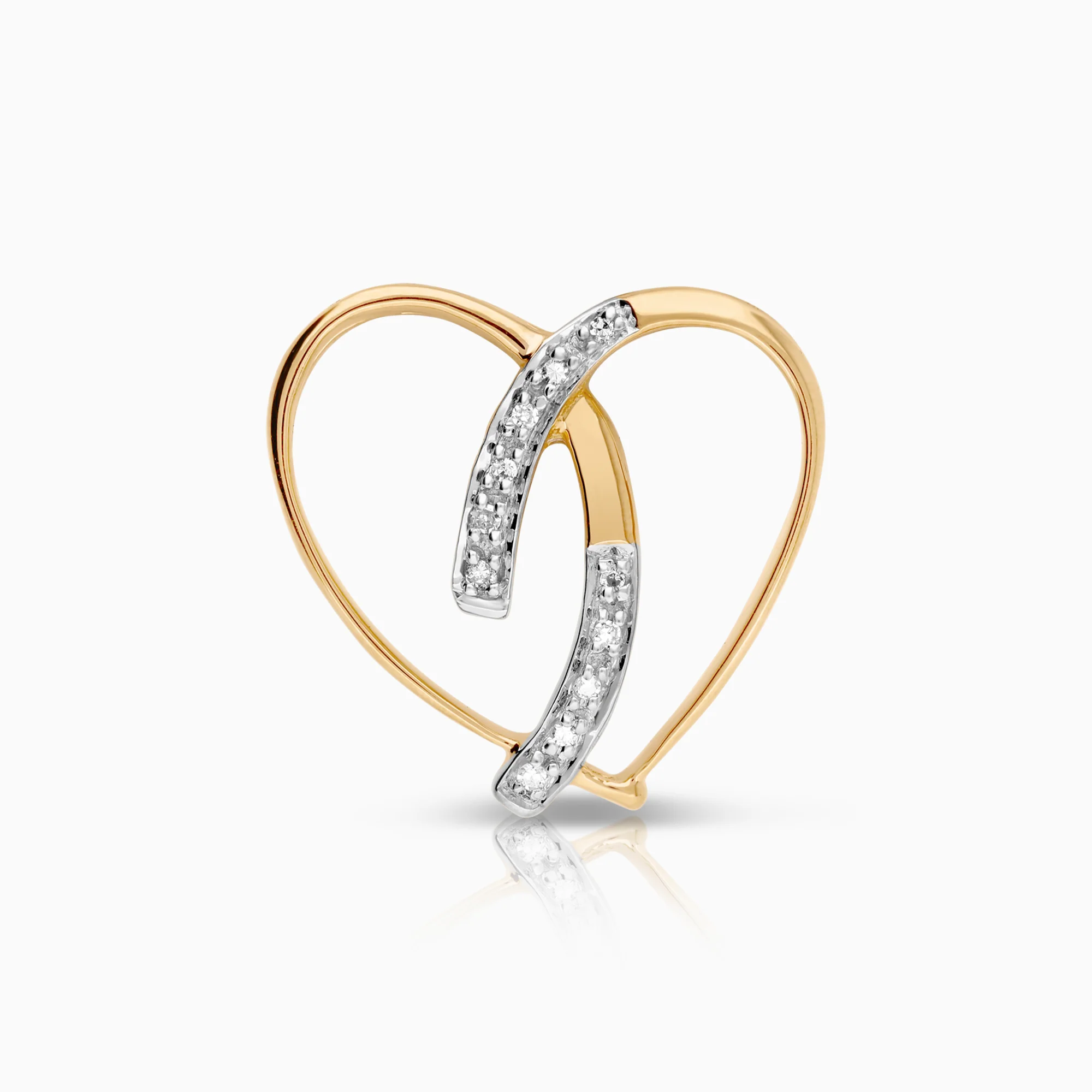 Heart pendant with diamonds 0.03ct 18K gold