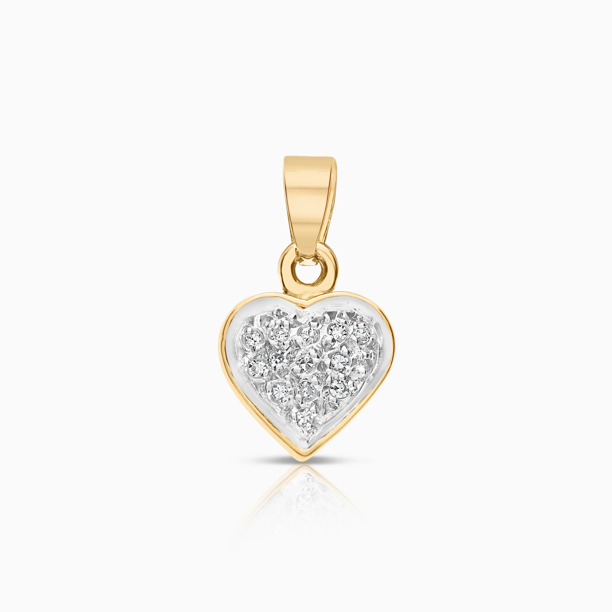 Heart pendant with diamonds 0.04ct 18K gold