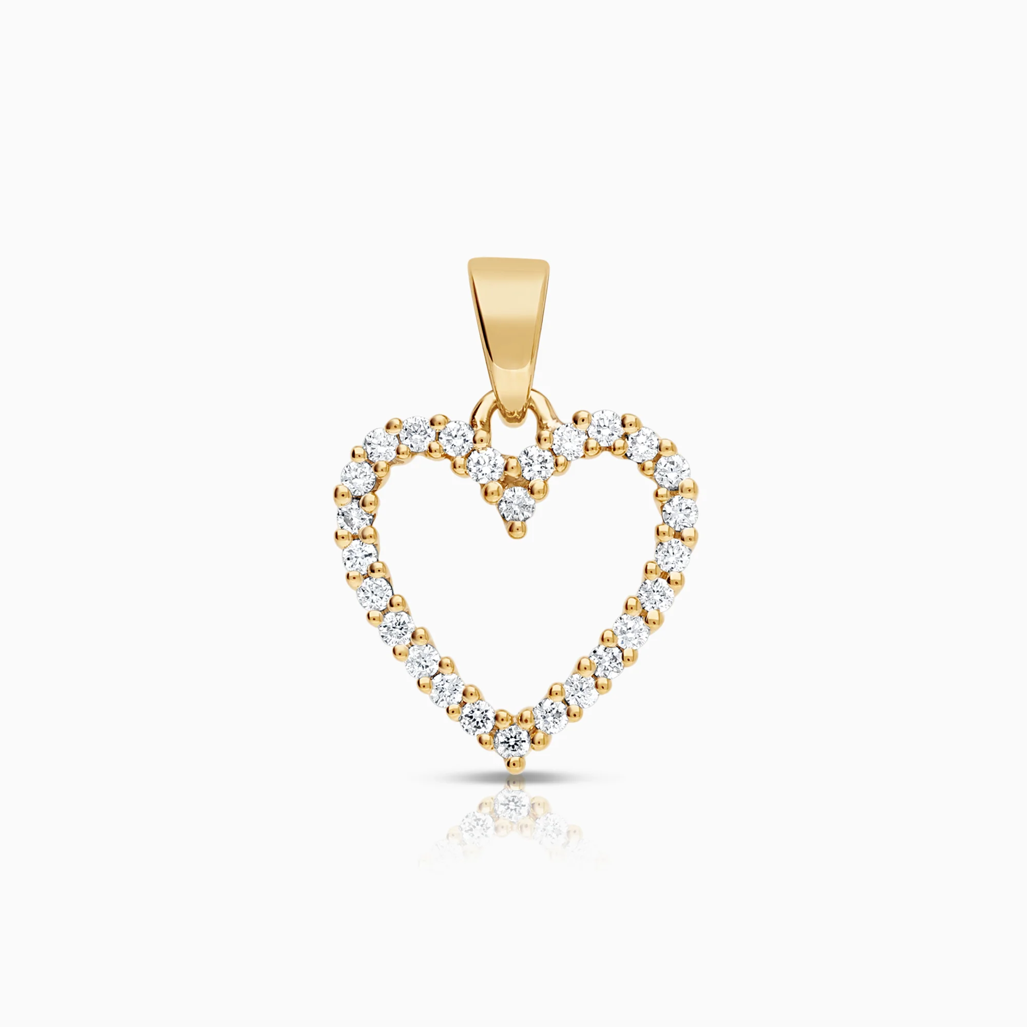 Heart pendant with diamonds 0.20ct 18K gold