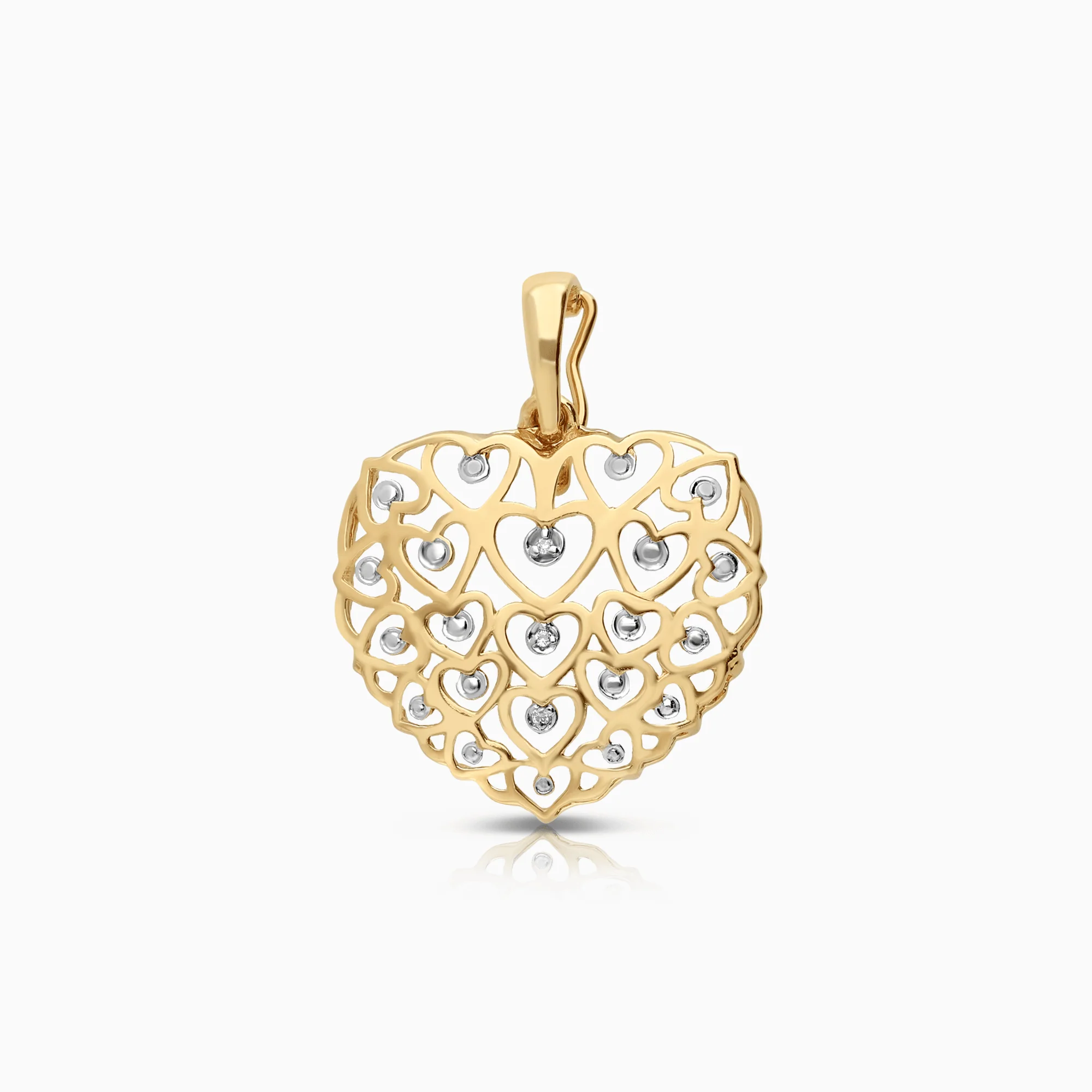 Heart pendant with diamonds 0.015ct 9K gold