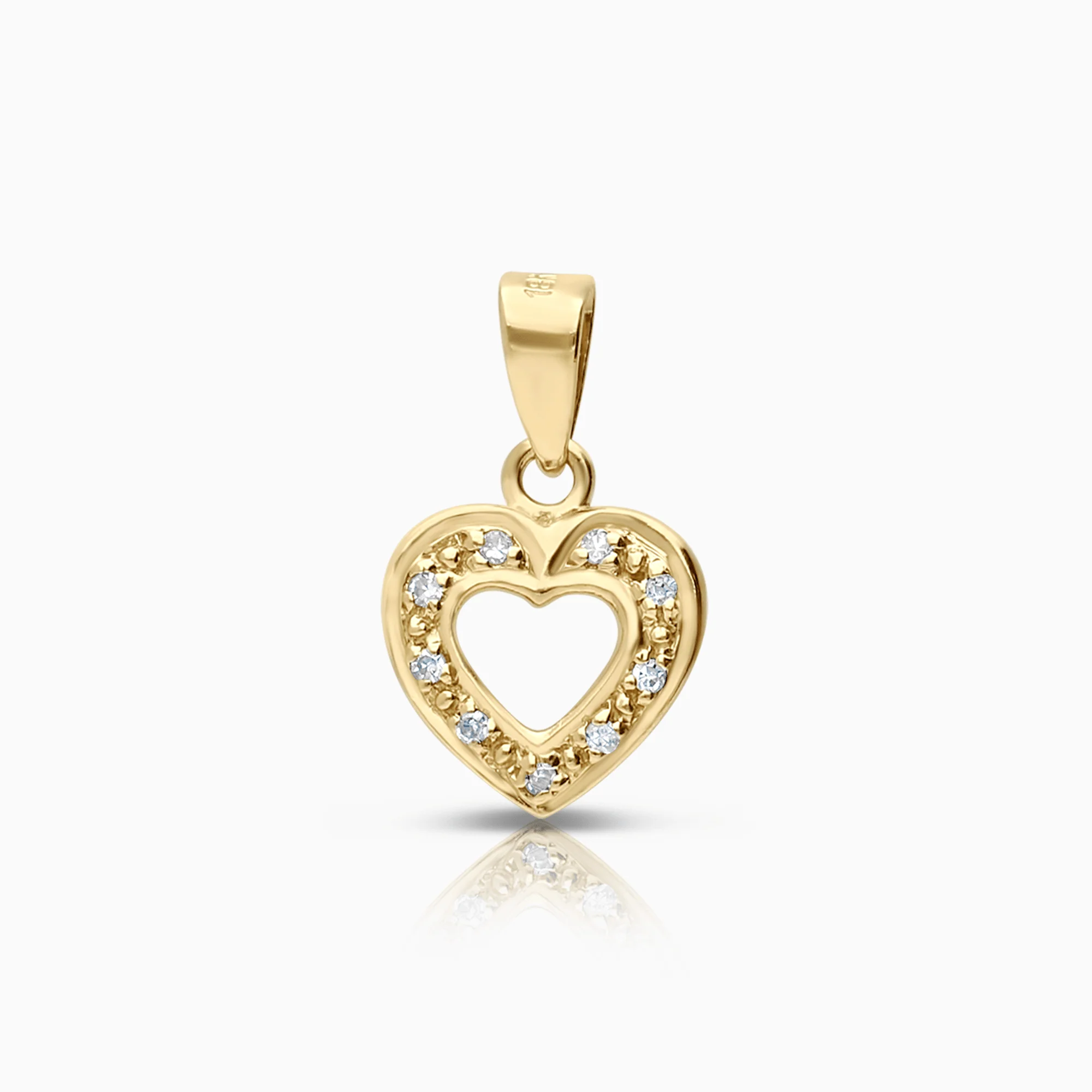 Heart pendant with diamonds 0.045ct 18K gold