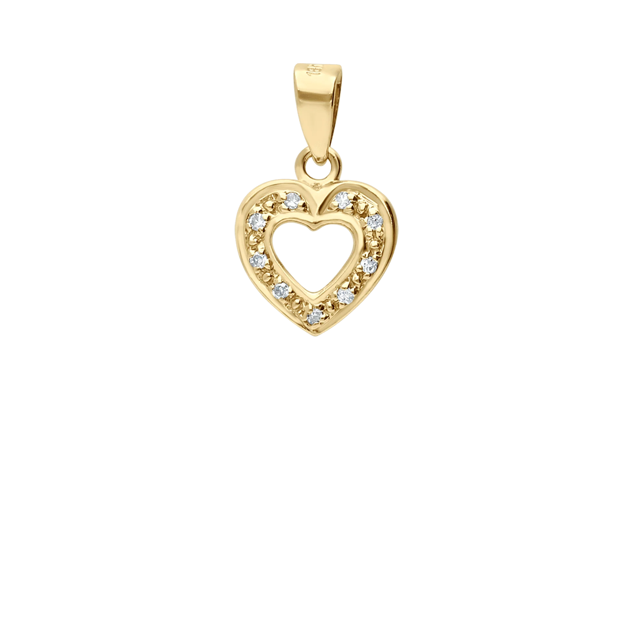 Heart pendant with diamonds 0.045ct 18K gold - Image 2