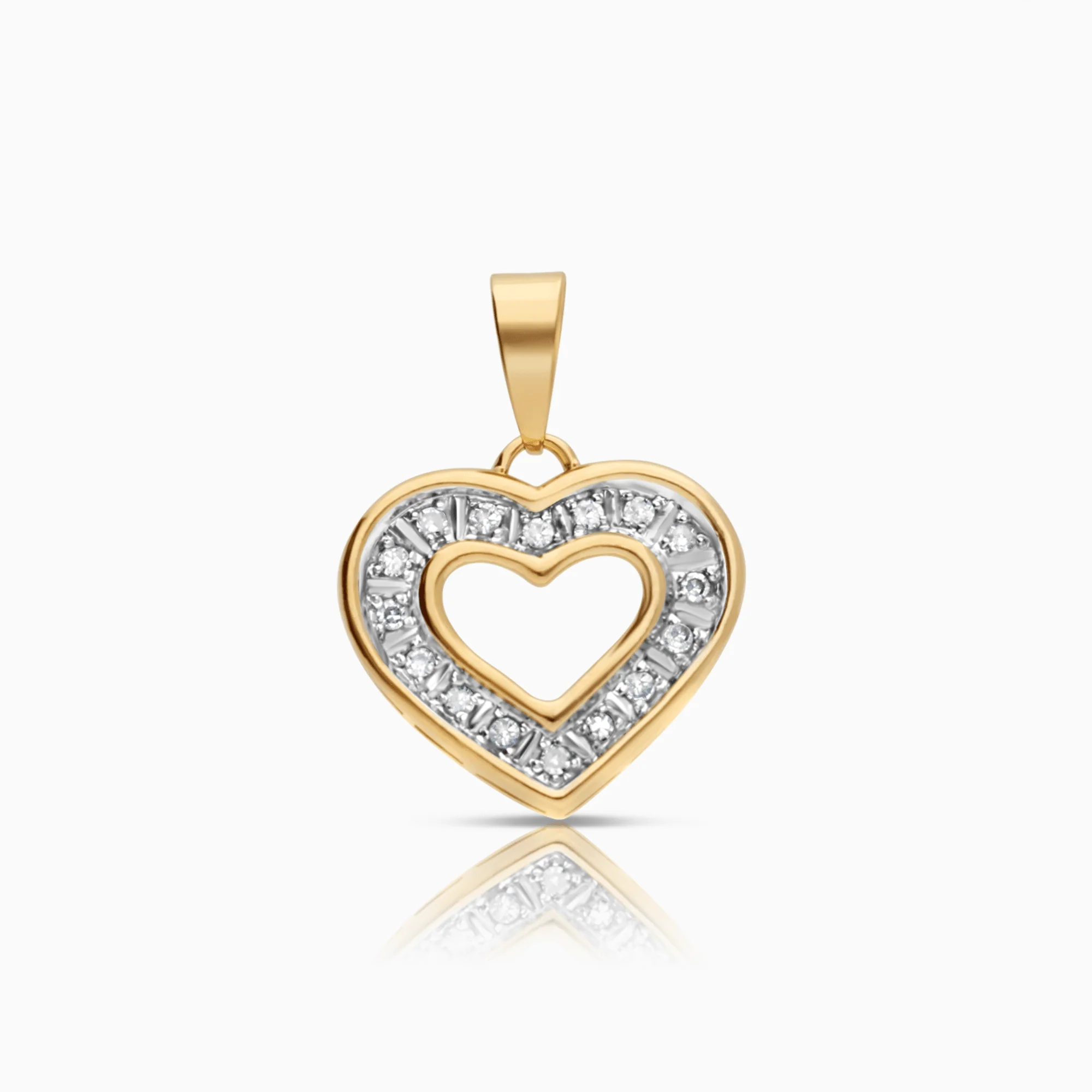 Heart pendant with diamonds 0.08ct 18K gold
