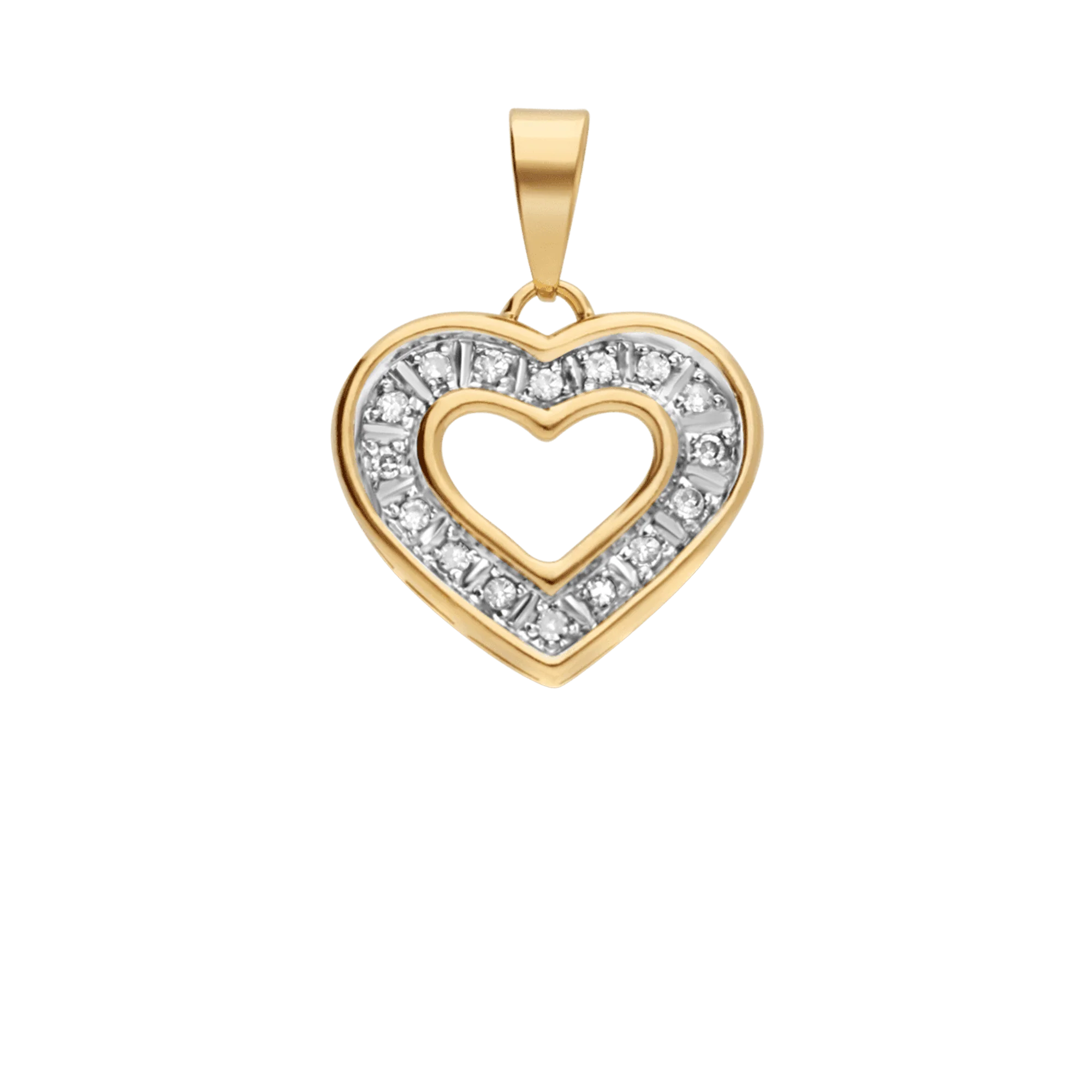 Heart pendant with diamonds 0.08ct 18K gold - Image 2