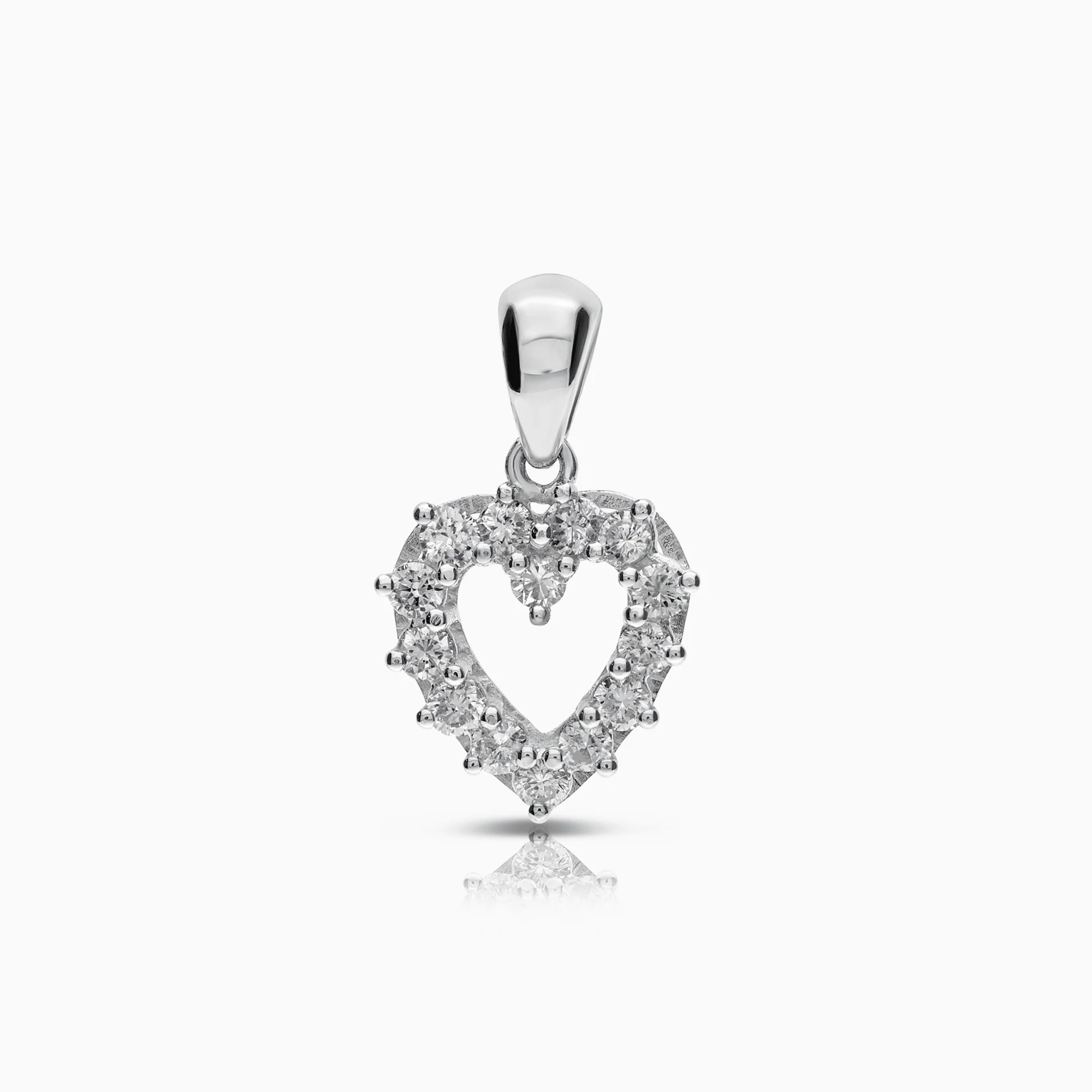 Heart pendant with diamonds 0.45ct 18K white gold
