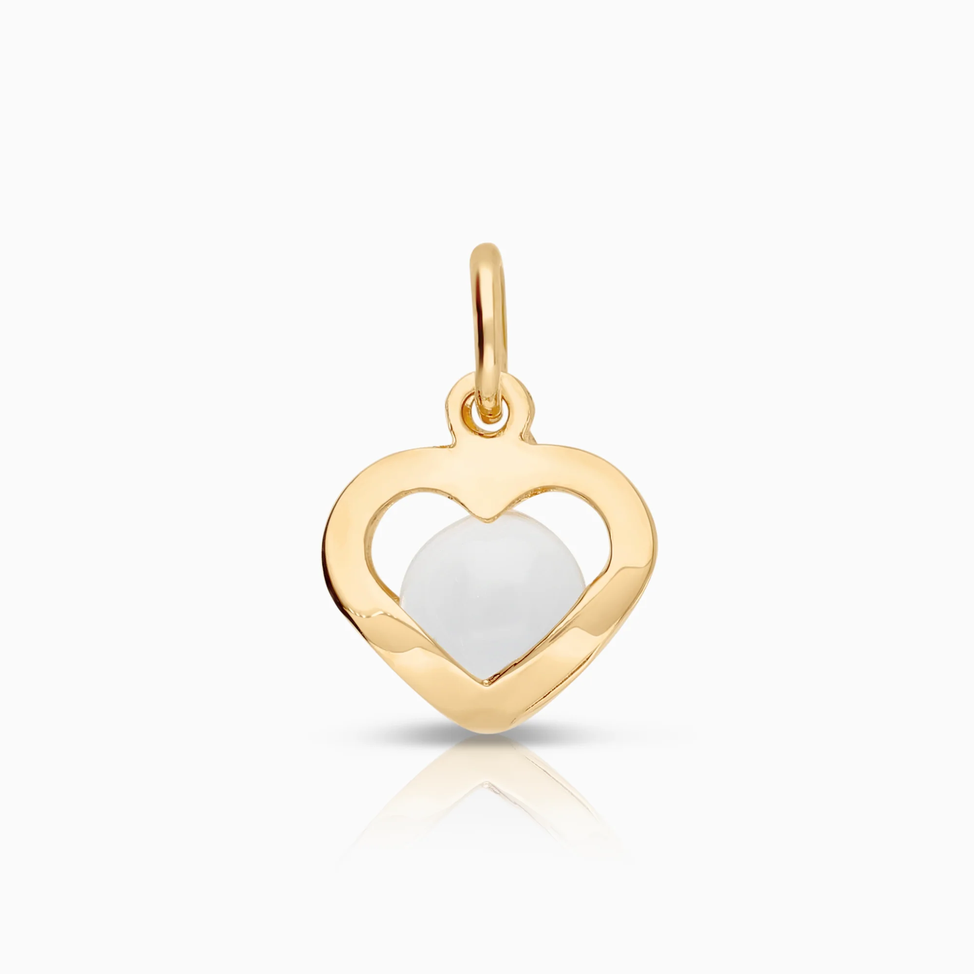 Heart pendant with imitation stone 0.53g 18K gold