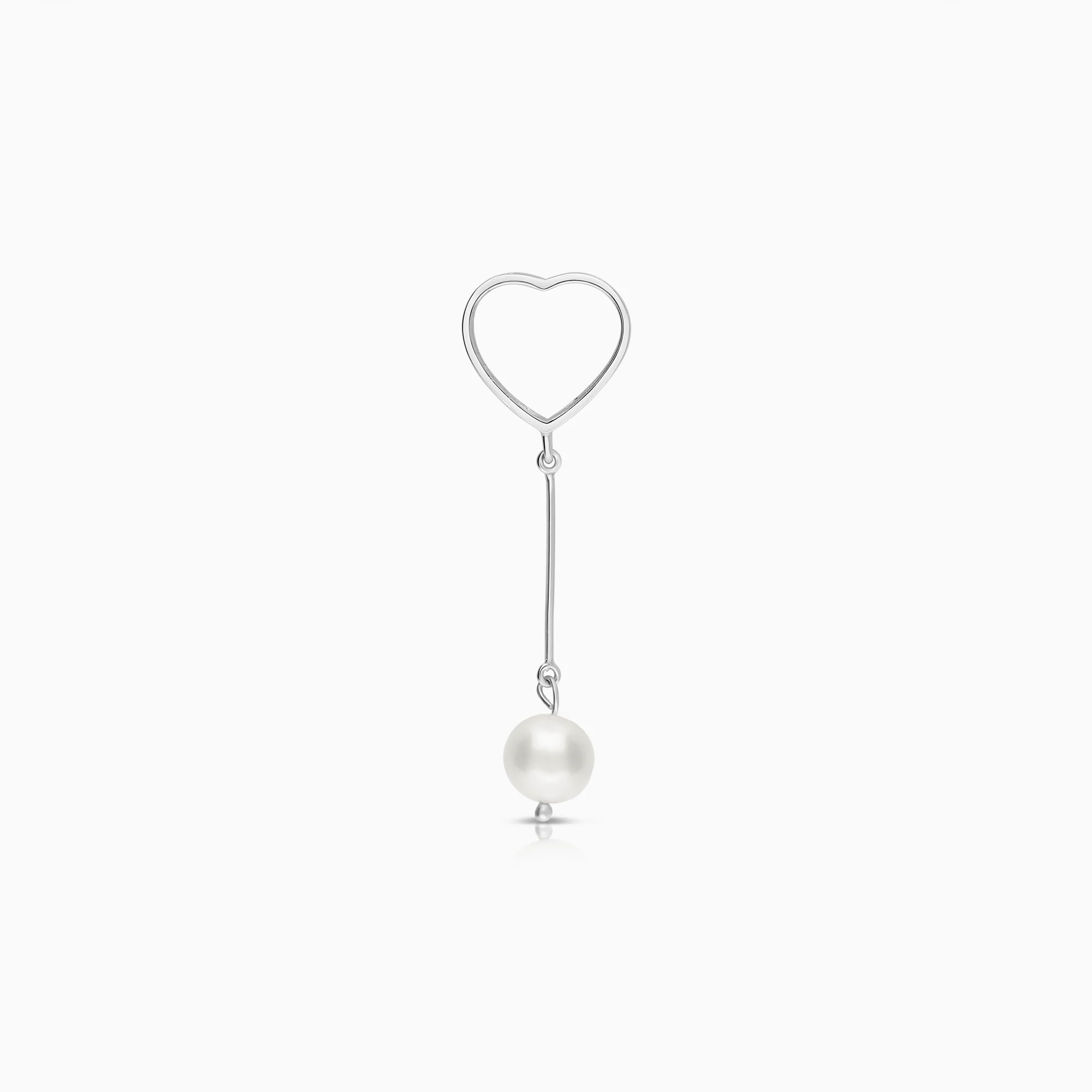 Heart pendant with pearl 2.28g 18K white gold