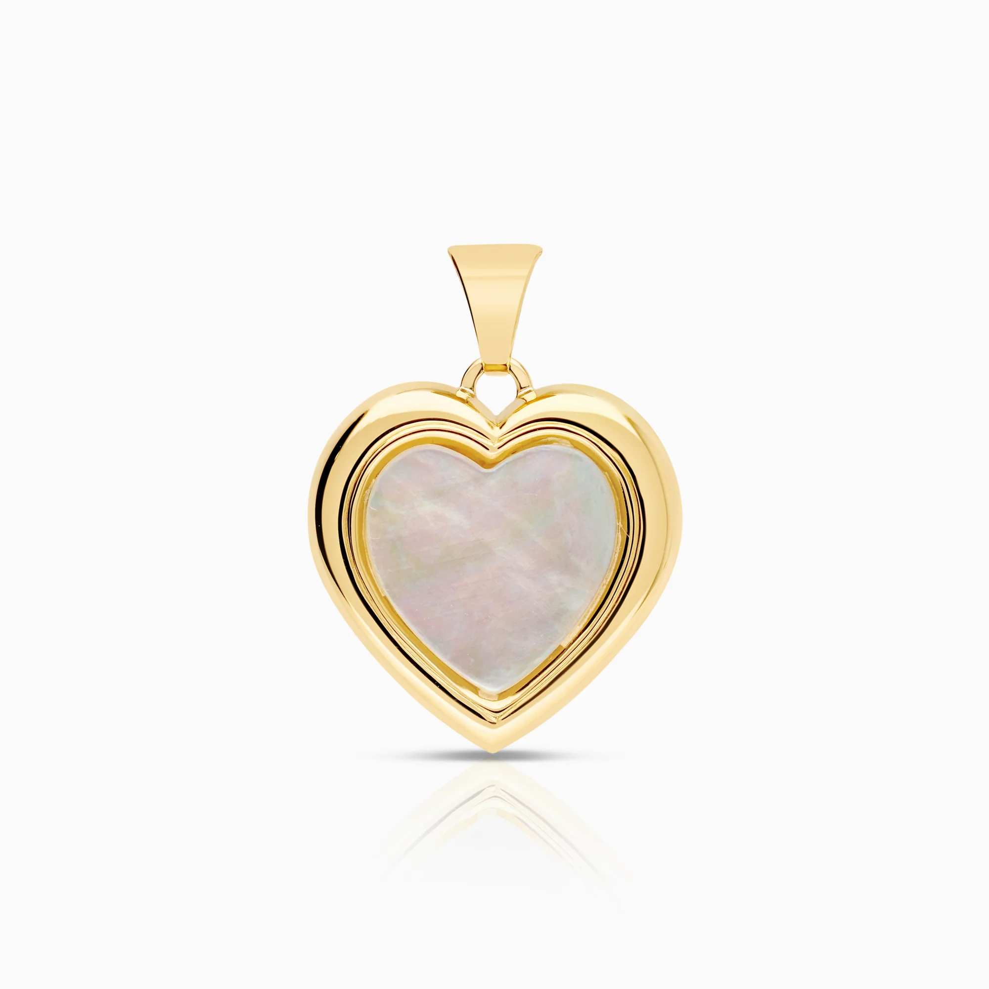 Heart pendant with mother-of-pearl 1.49g 18K gold