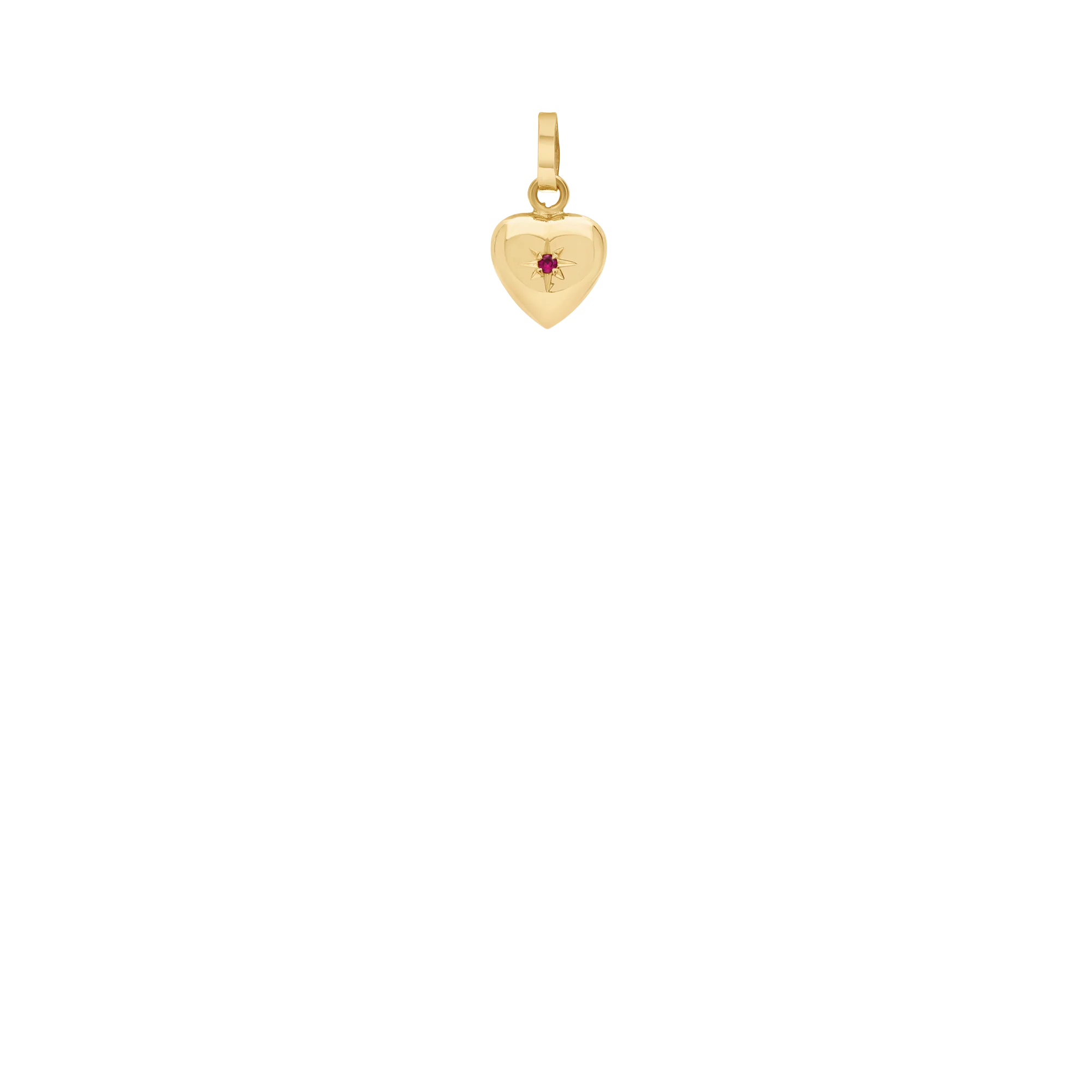 Heart pendant with red stone 0.53g 18K gold - Image 2