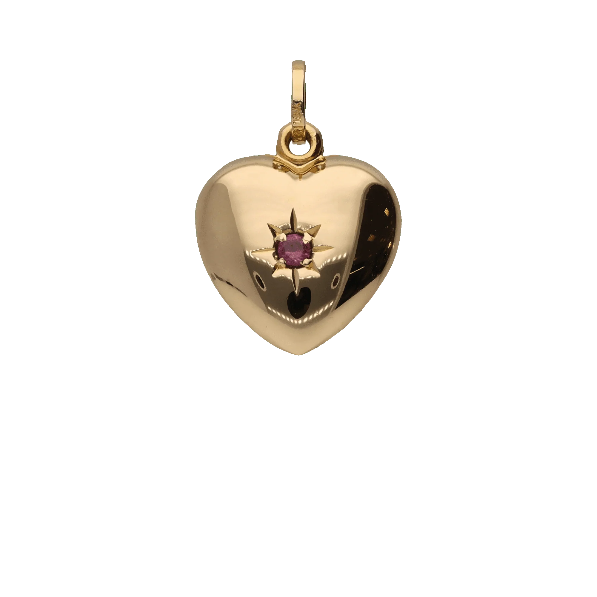 Heart pendant with red stone 0.93g 18K gold - Image 2