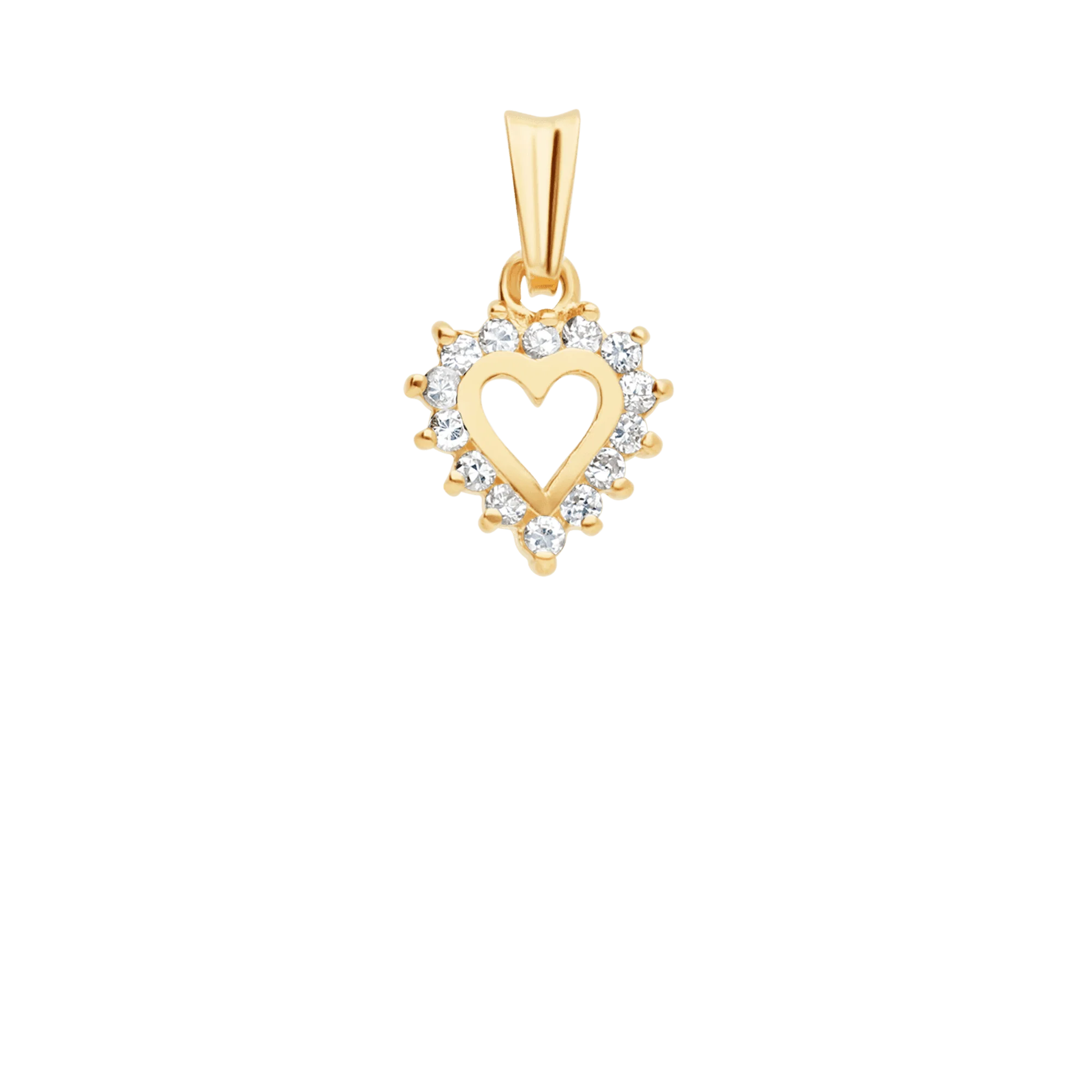 Heart pendant with white stones 0.55g 18K gold - Image 2
