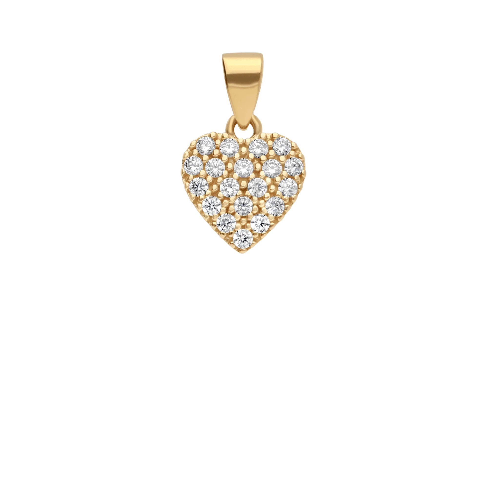 Heart pendant with white stones 1.45g 18K gold - Image 2