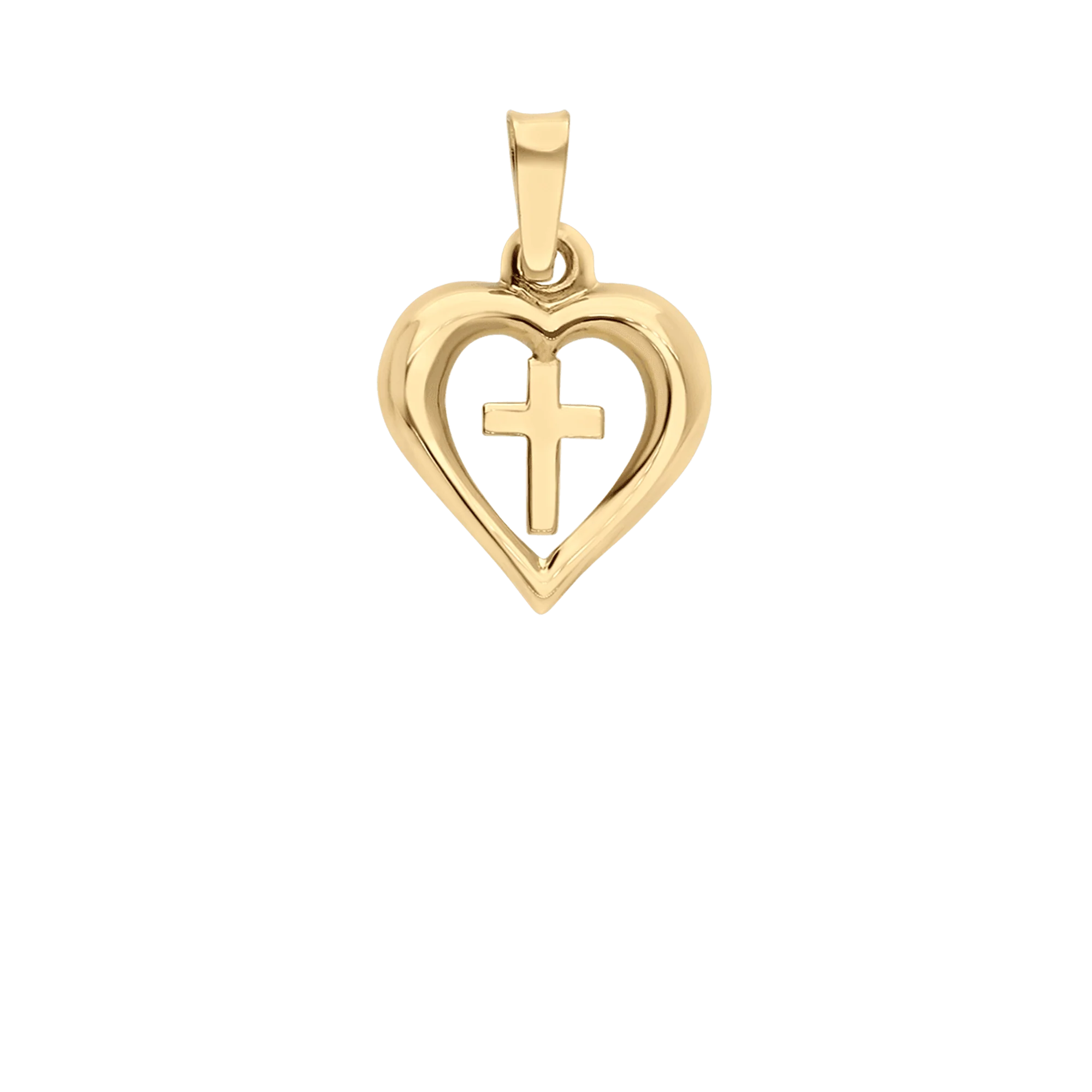 Heart and cross pendant 0.32g 18K gold - Image 2