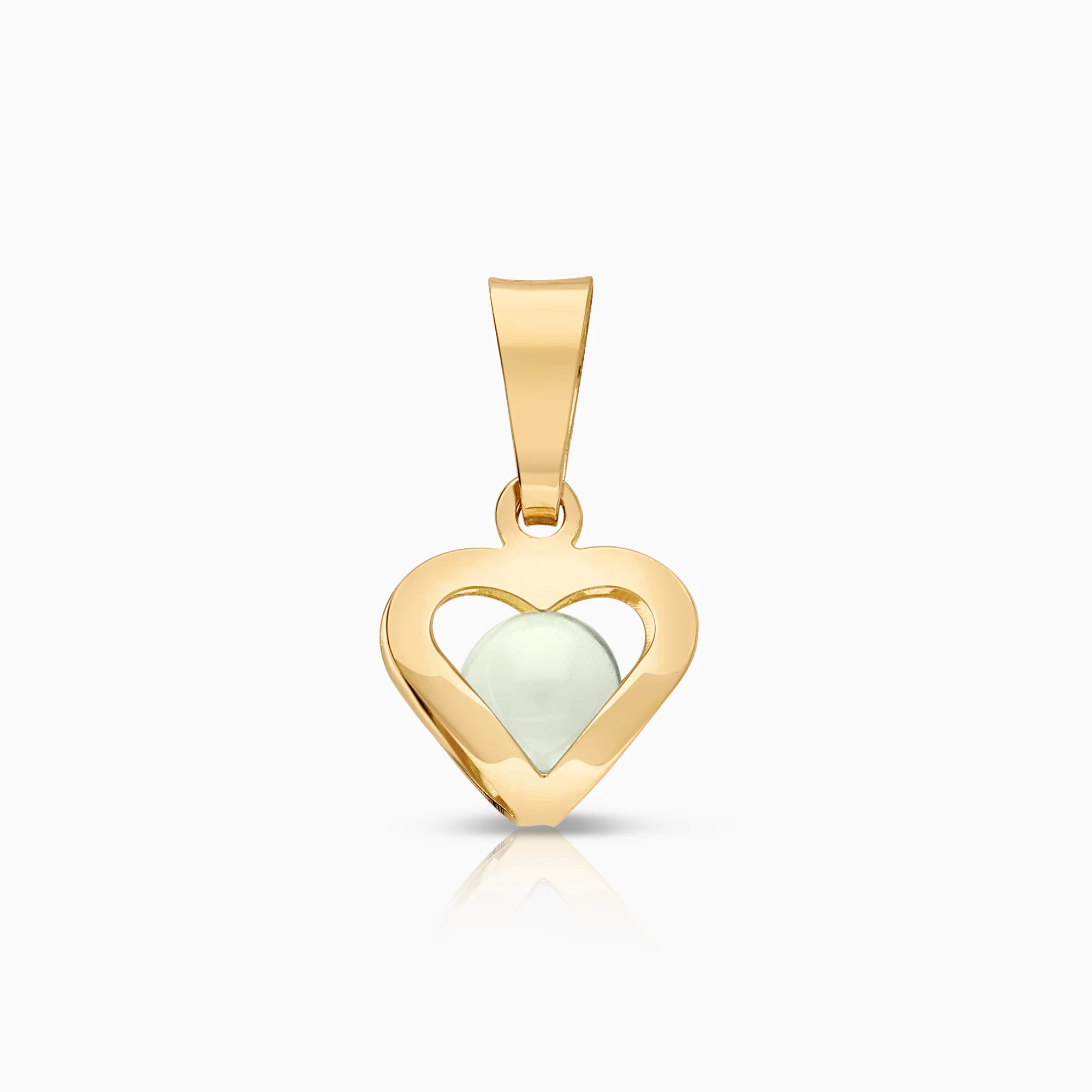 Heart pendant peridot 0.53g 18K gold