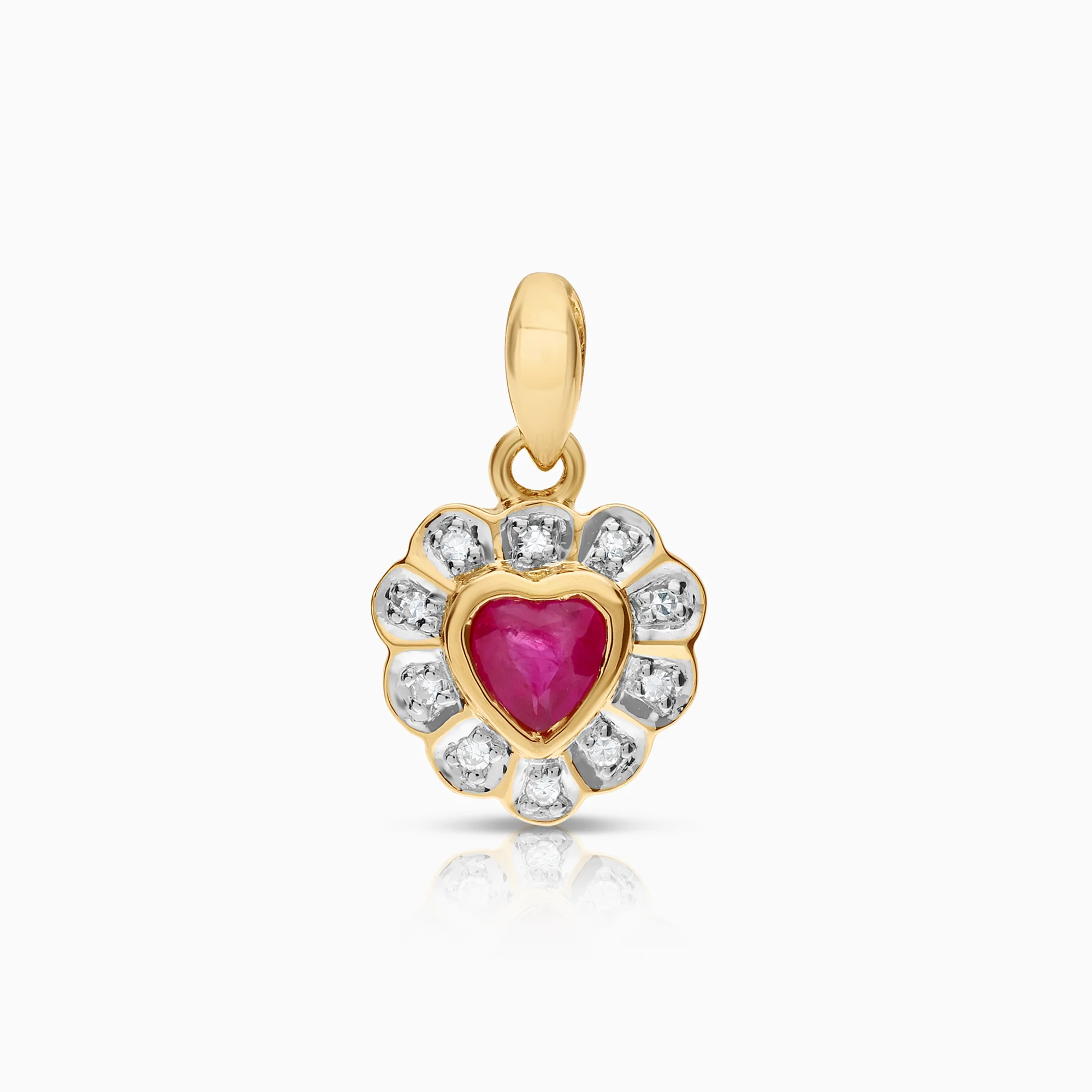 Heart pendant ruby, 0.05ct 1.19g 18K gold