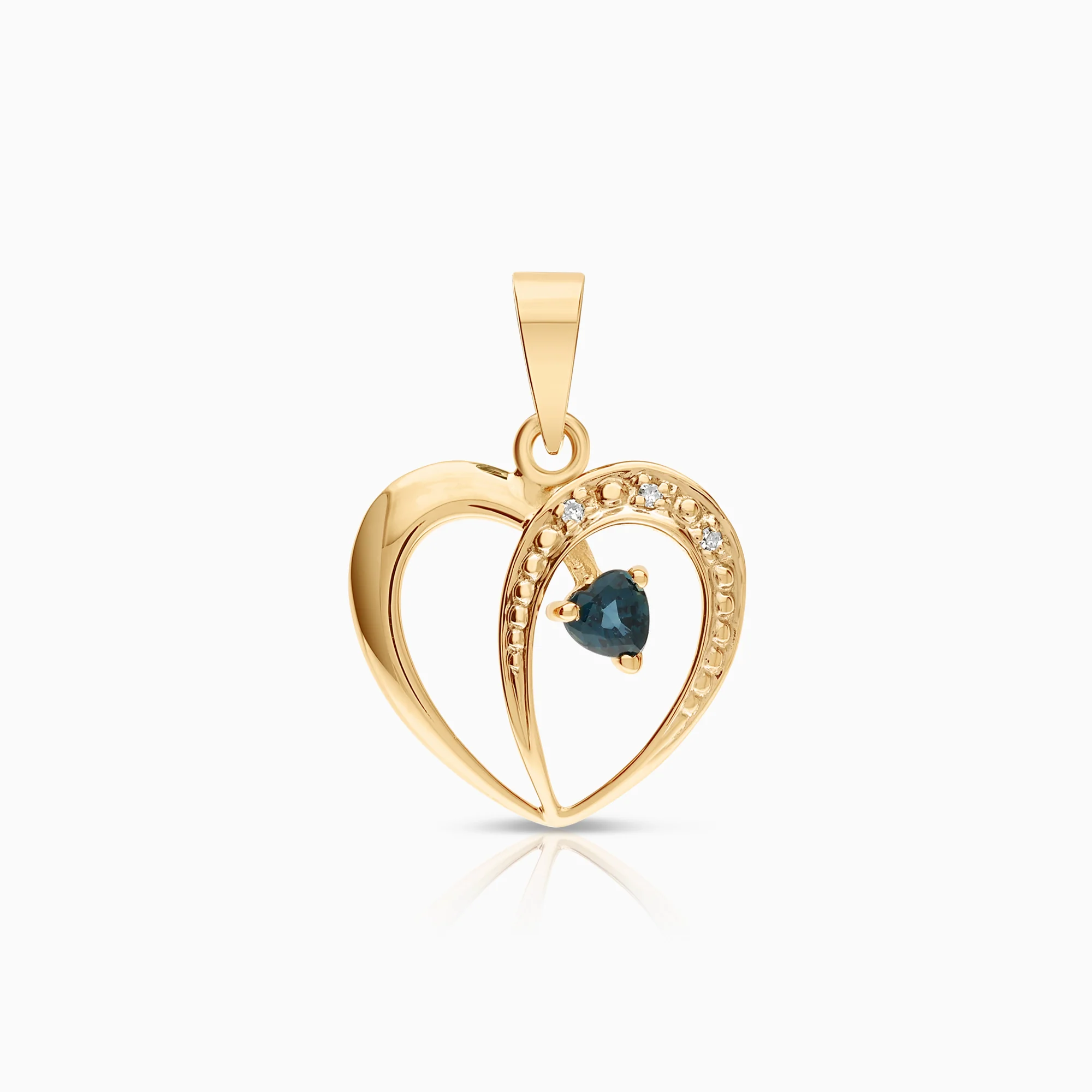 Heart pendant sapphire 1.05g 18K gold