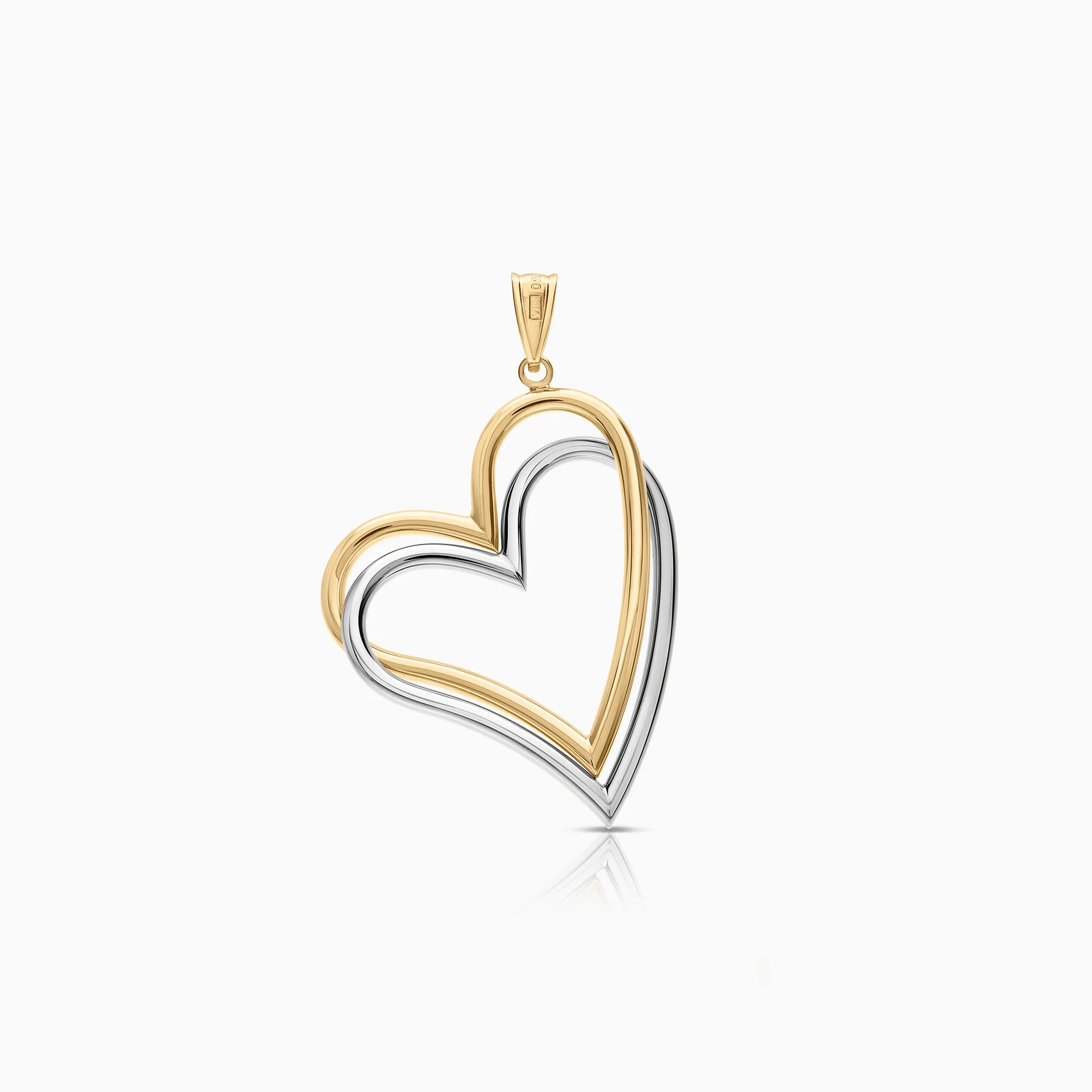 Heart pendants 2.45g 18K white/yellow gold