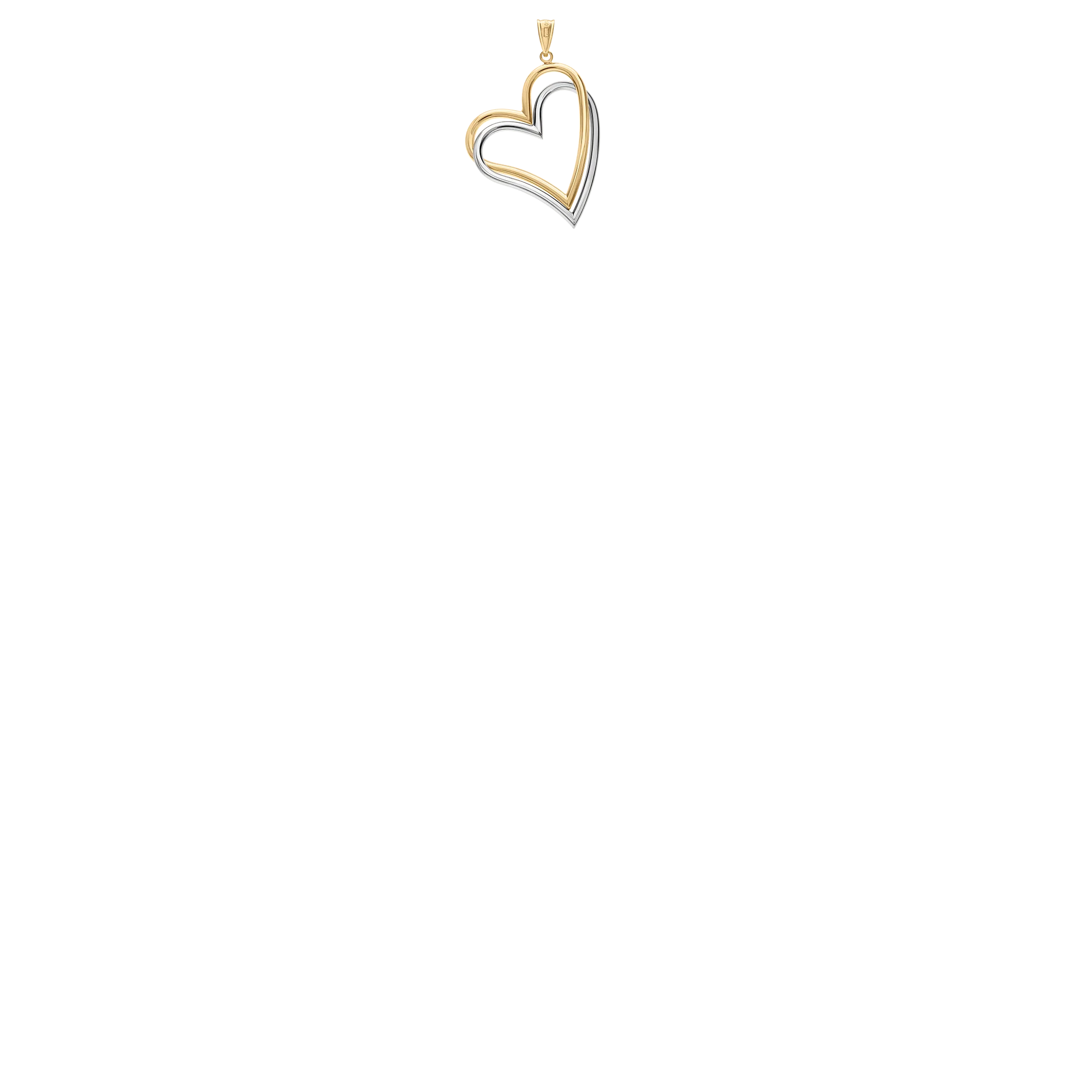 Heart pendants 2.45g 18K white/yellow gold - Image 2