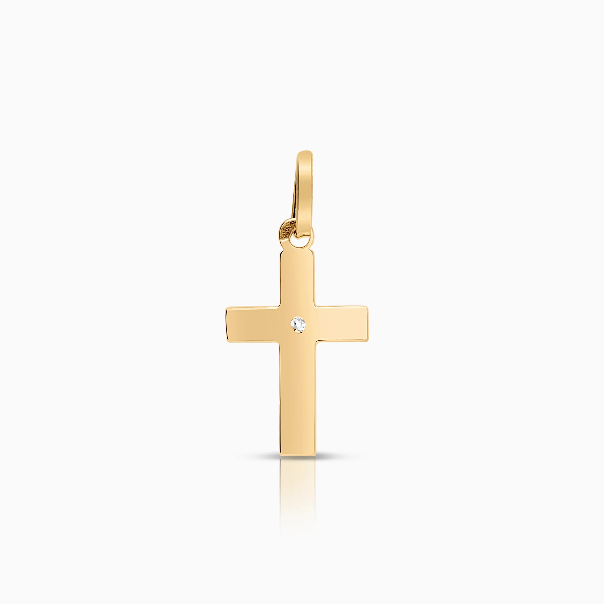 Cross pendant 0.01 ct, 0.40g 18K gold
