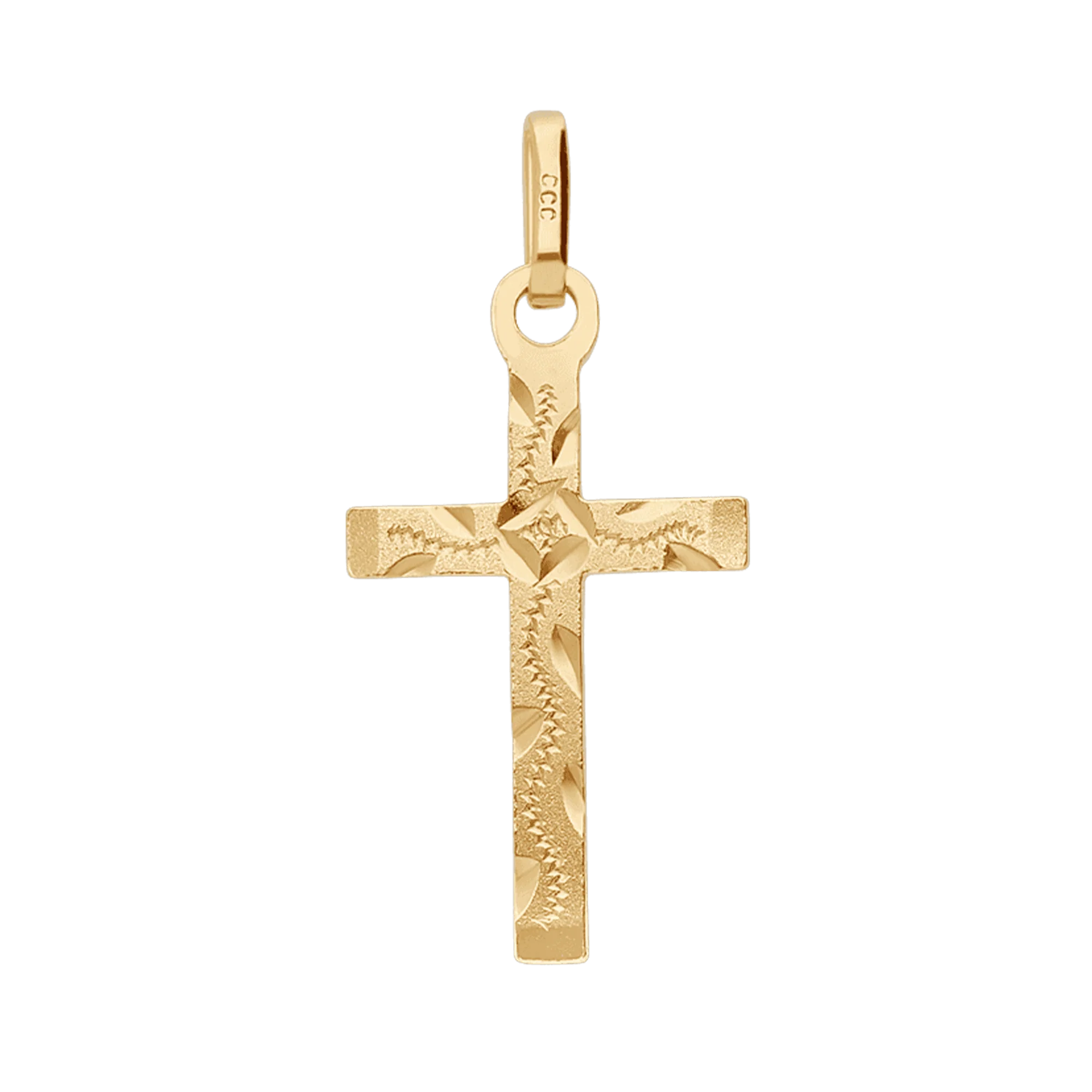 Cross pendant 1.07g 18K gold - Image 2