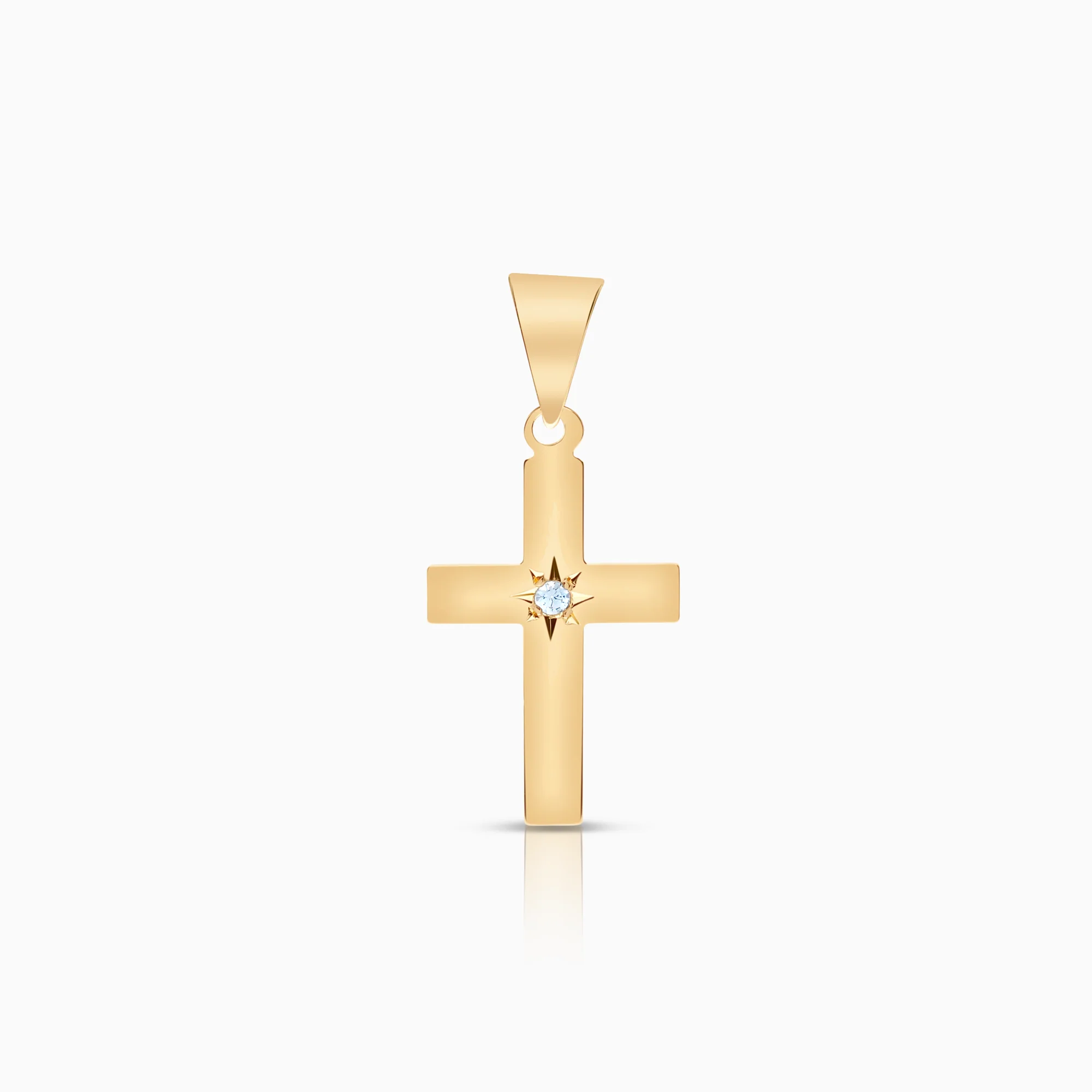 Cross pendant cubic zirconia 0.68g 18K gold