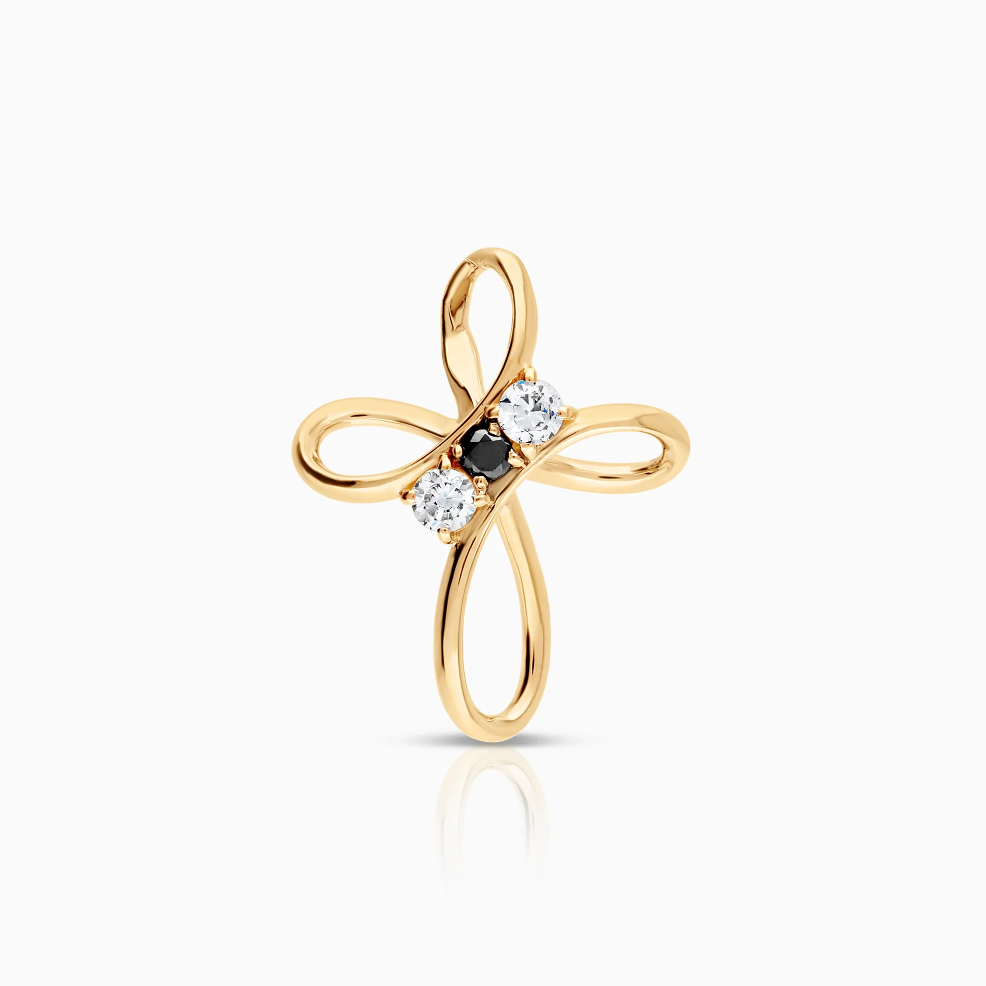 Pendant cross cubic zirconia 1.02g 14K gold