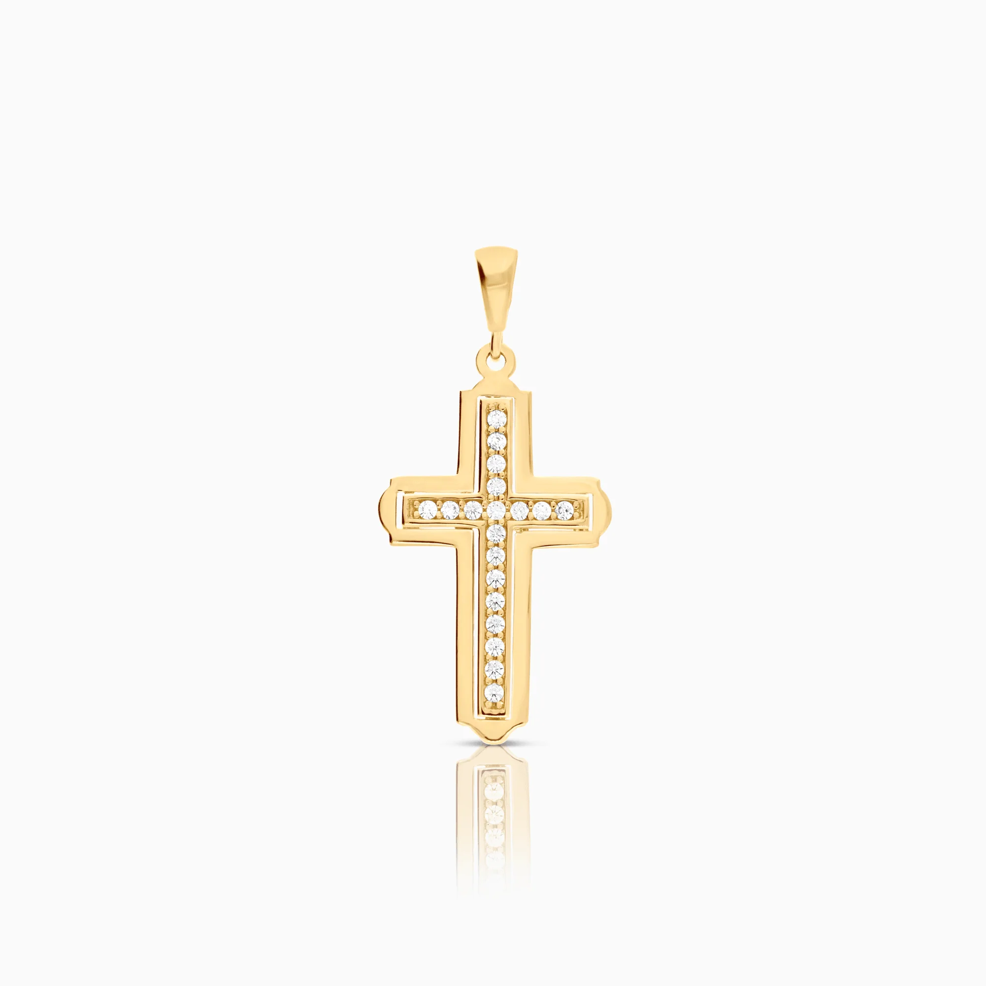 Cross pendant with cubic zirconia 2.08g 18K gold