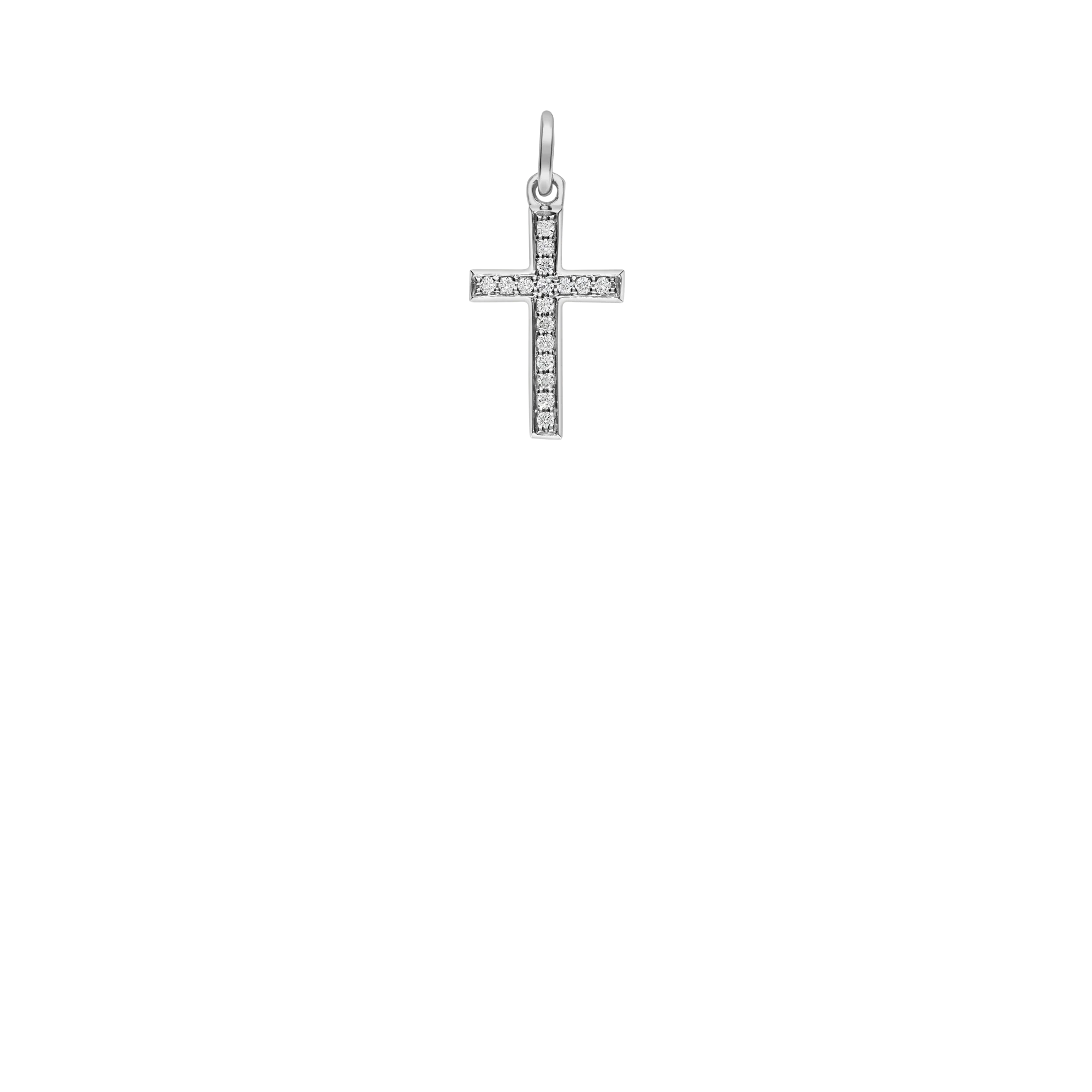 Pendant cross with diamonds 0.08ct 18K white gold - Image 2