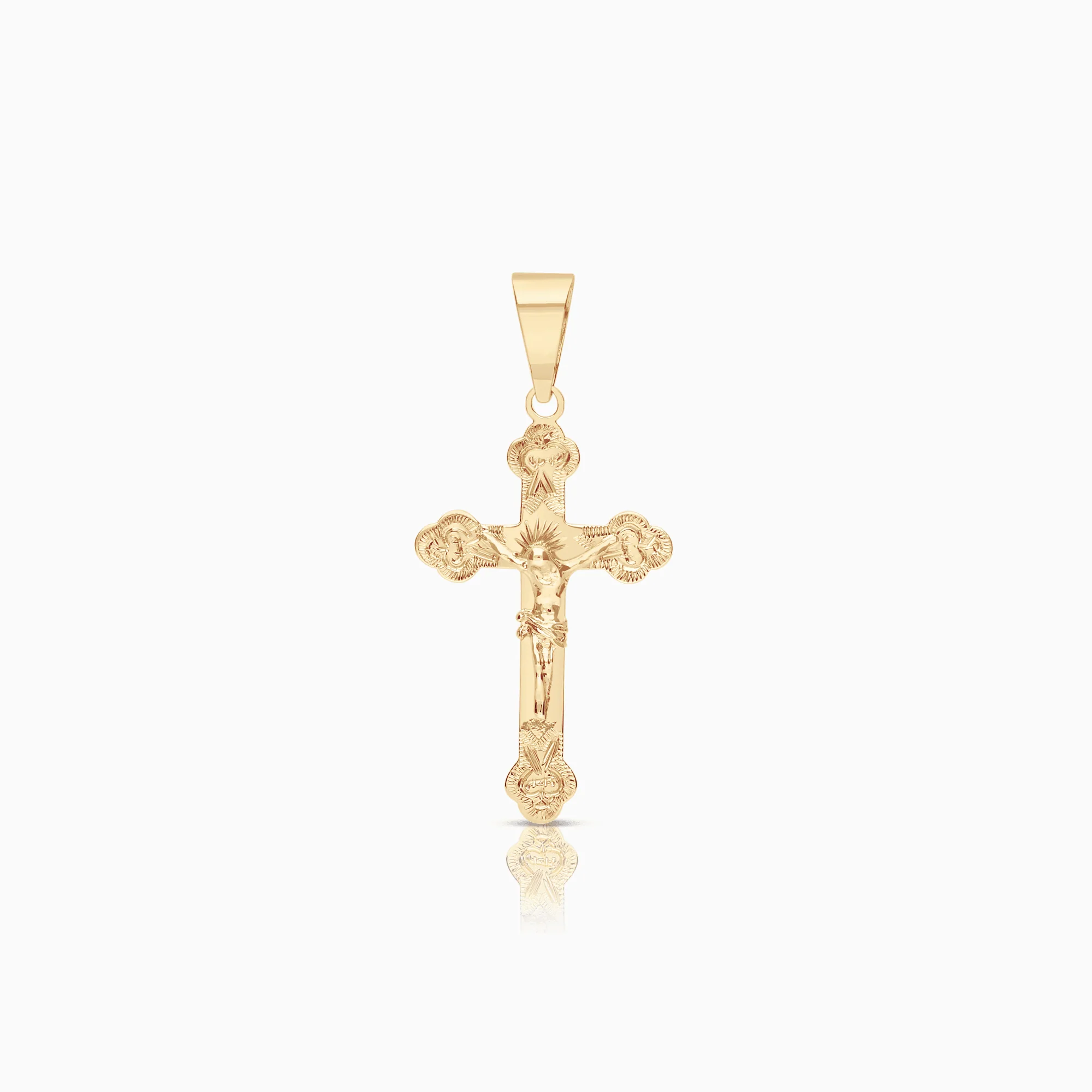 Pendant cross with Jesus 0.88g 18K gold