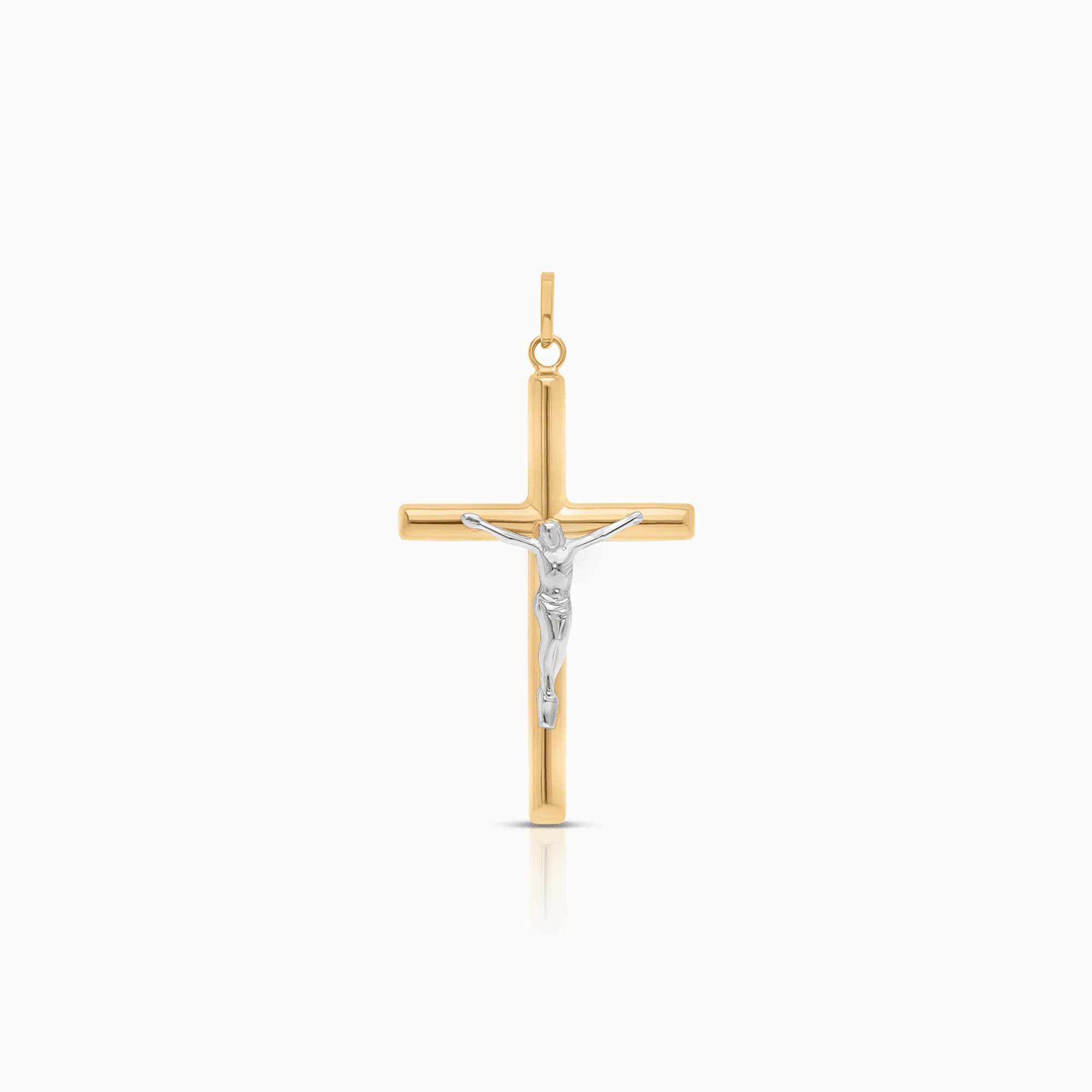 Cross pendant with Jesus 0.88g 9K white gold