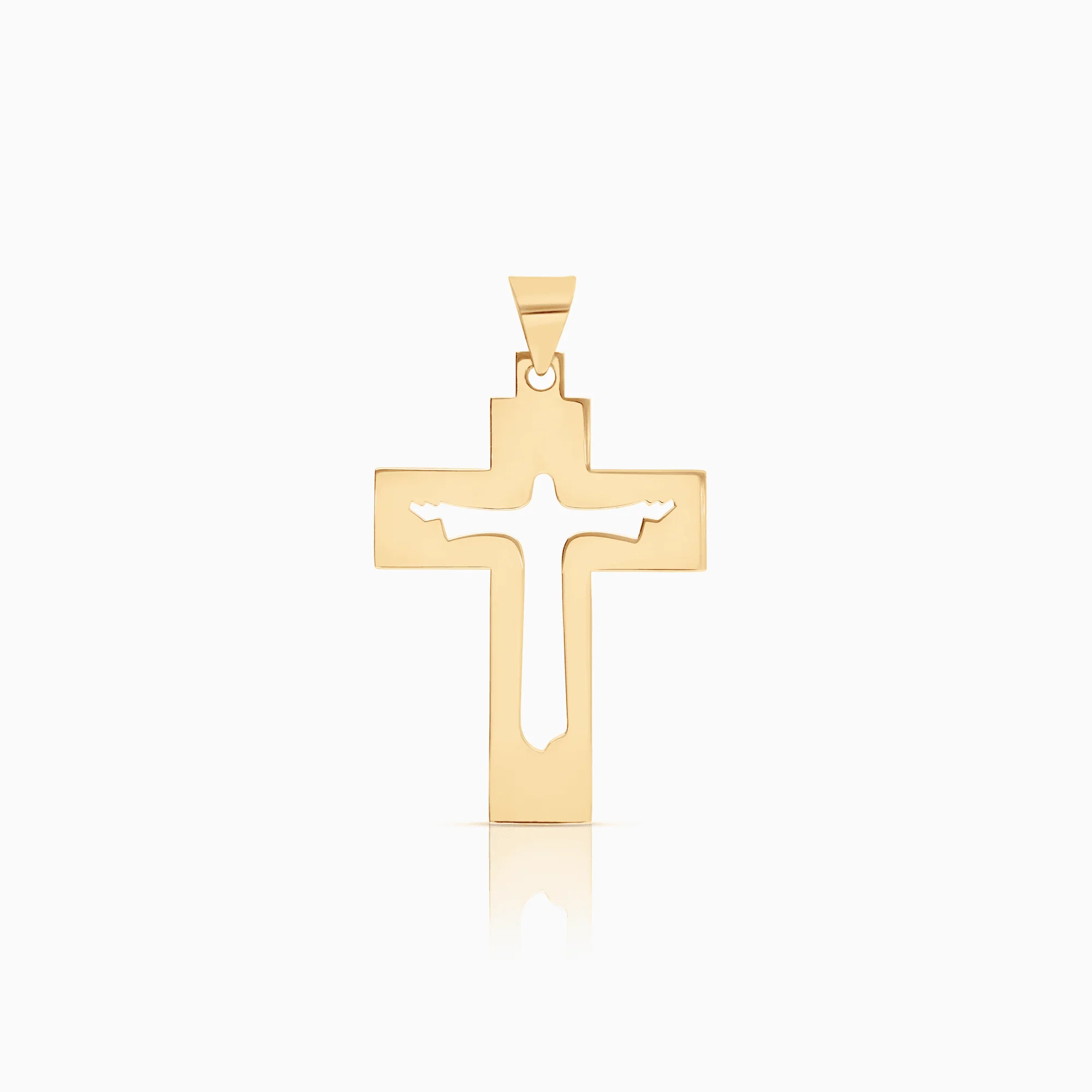Pendant cross with Jesus 2.10g 18K gold