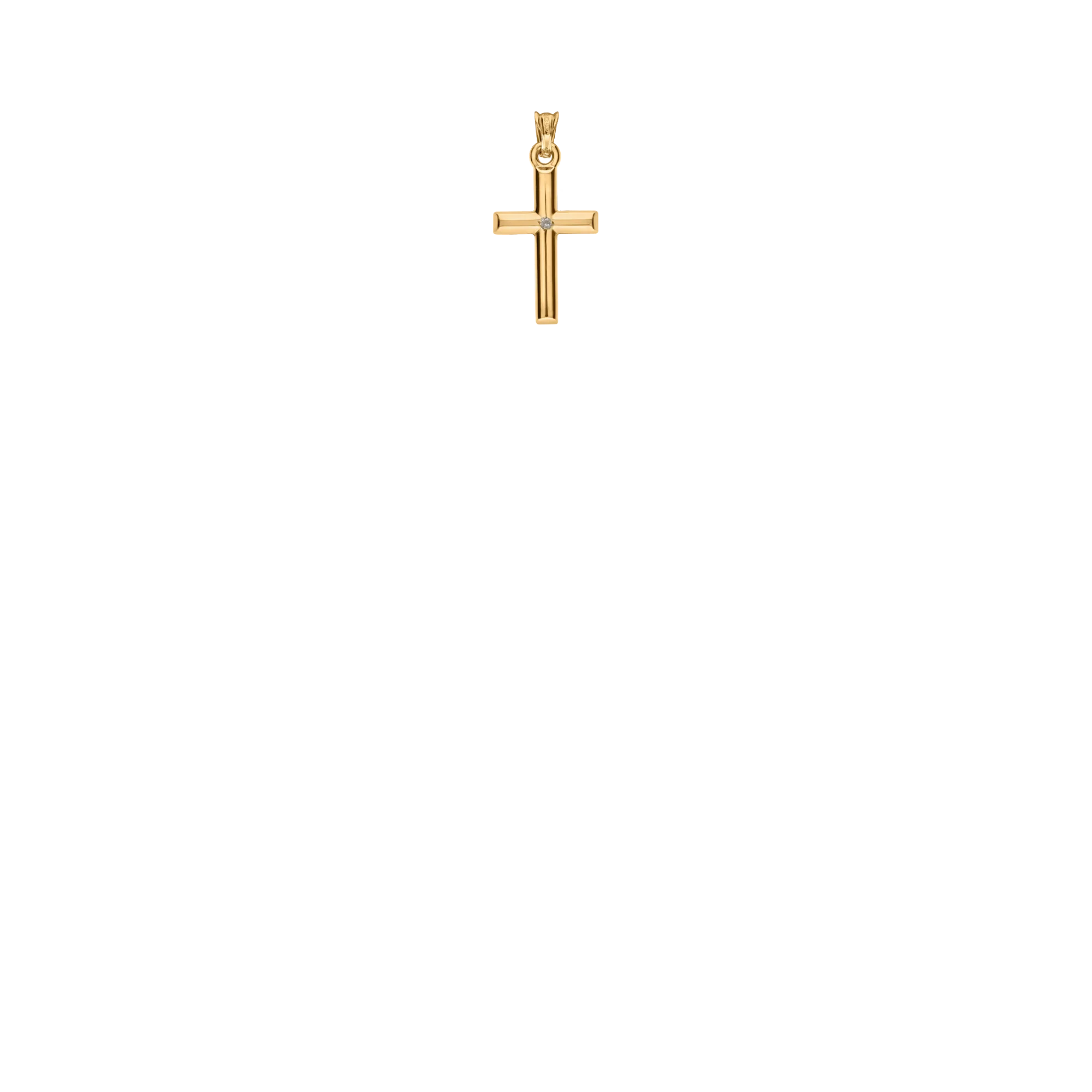 Pendant cross with natural diamond 0.005ct 18K gold - Image 2